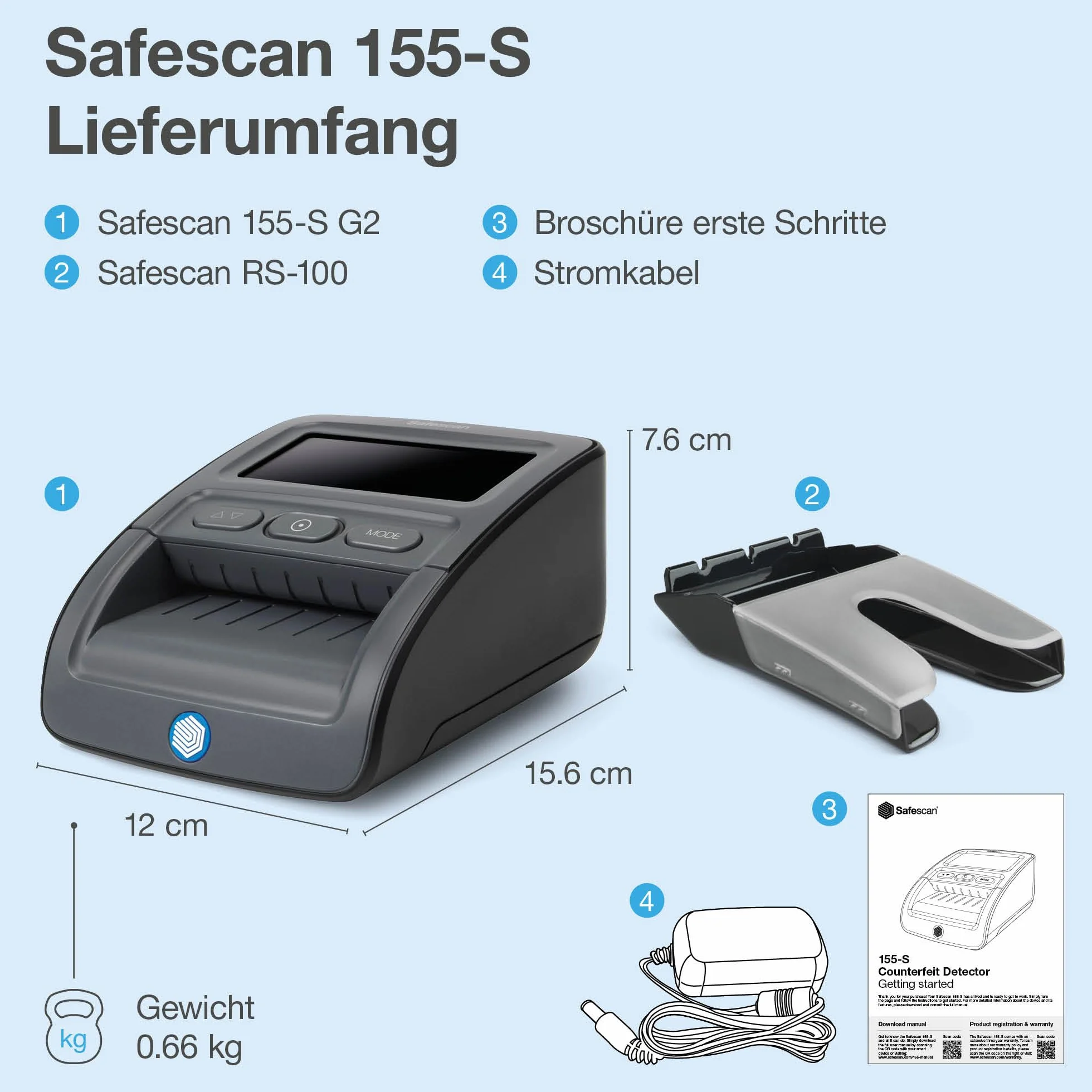 Safescan RS-100 wózek na banknoty zdejmowany widłowiec do sprawdzania fałszywych banknotów