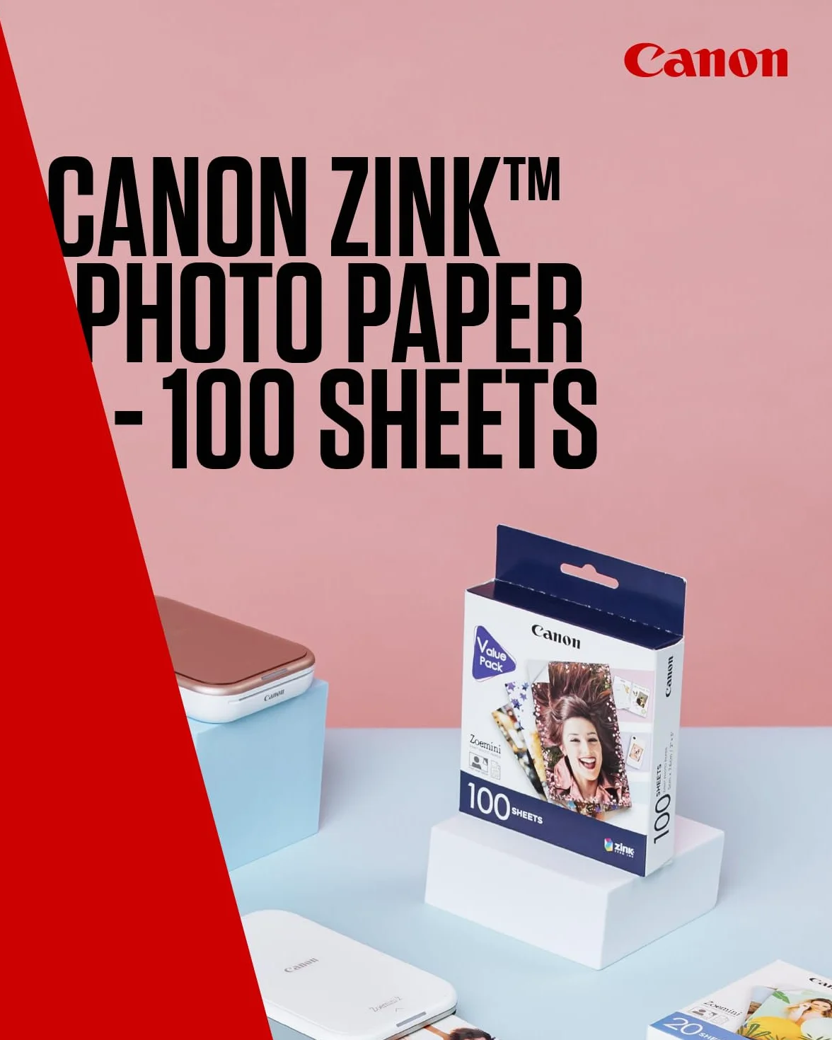 Canon Zink papier fotograficzny samoprzylepny 5 x 7,6 cm (2 x 3") 100 arkuszy
