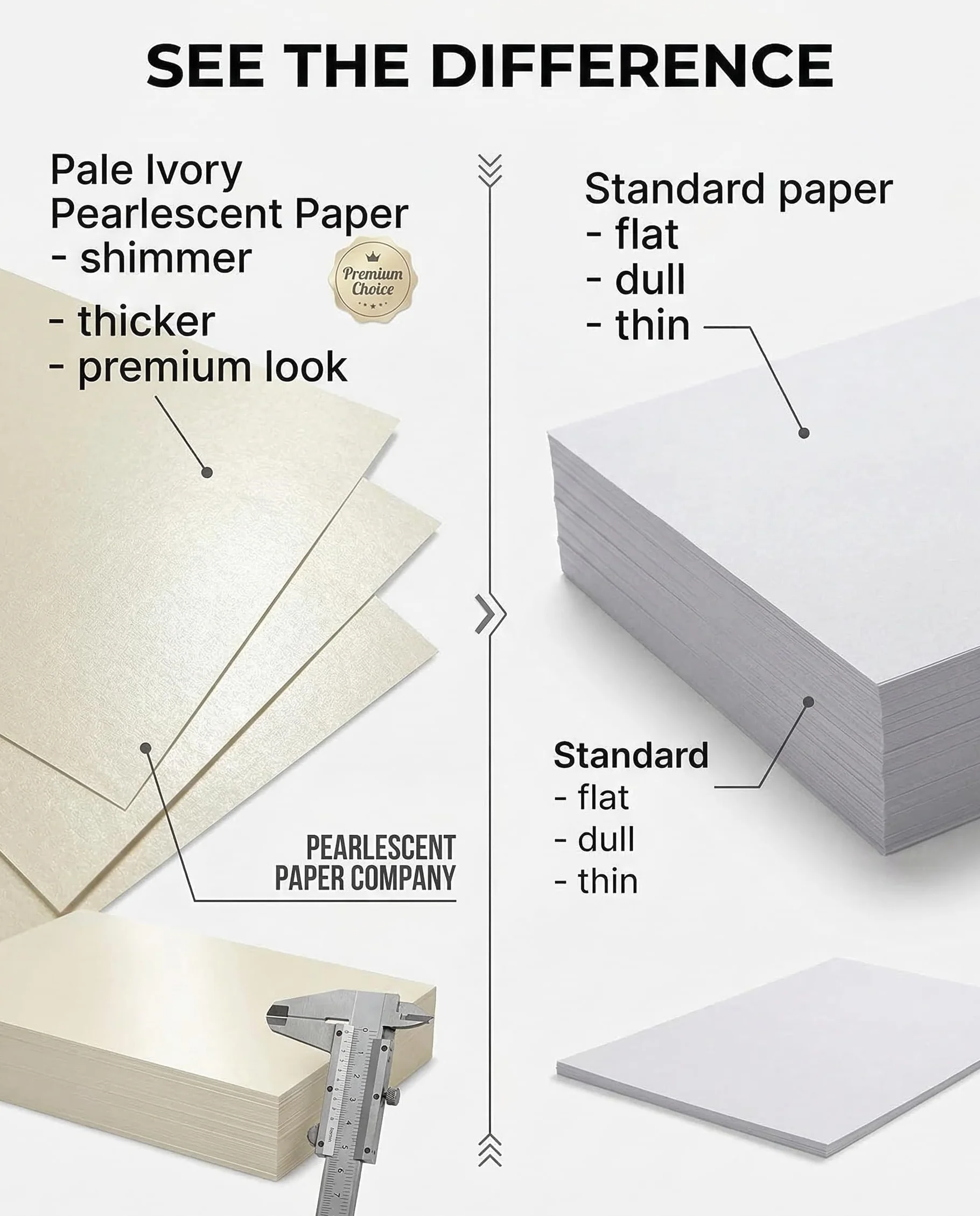 Papier perłowy Quarzo Premium Ivory - A4 (21 x 29,7 cm) - 120 g/m² (wiązanie 14,5 kg) błyszczący certyfikat i arkusze kartonowe do drukarek atramentowych i laserowych - idealne do nagród, zaproszeń
