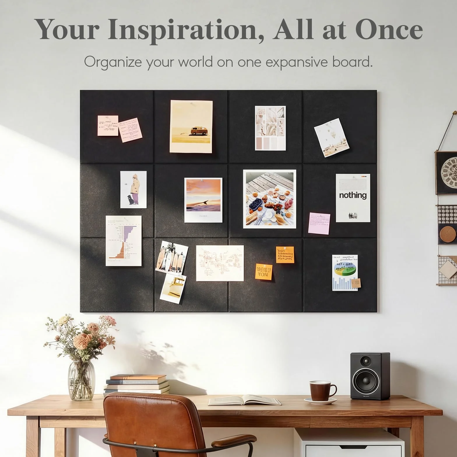 Lifewit Duża Filcowa Tablica z Samoprzylepnym Mocowaniem, 120x90cm Cork Board Alternatywa na Ścianę, 12-Pack Vision Board Tablica z 50 Pinezkami do Biura i Pokoju, Chmurowa Szarość