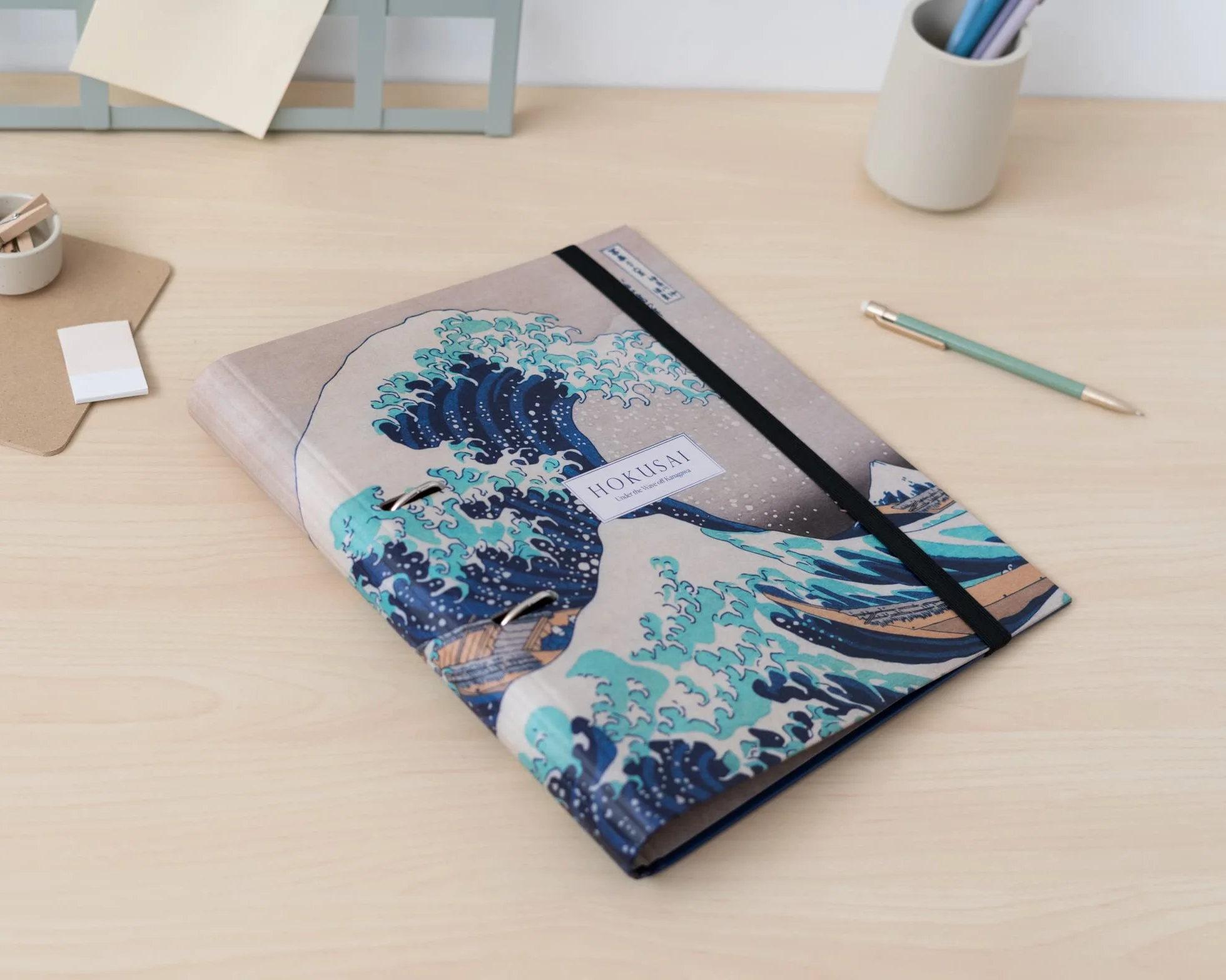 Kokonote Hokusai Ring Binder A4 Folioder 28 x 32 cm Japońskie Przedmioty Biurowe