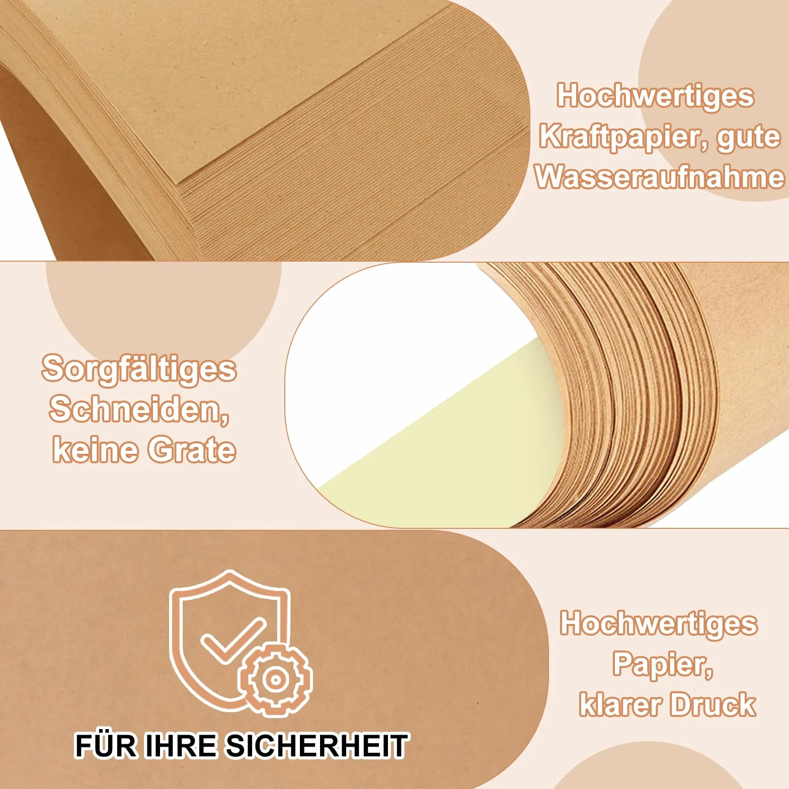 Papier kraft samoprzylepny 200 szt. 210x297 mm brązowy do druku laserowego
