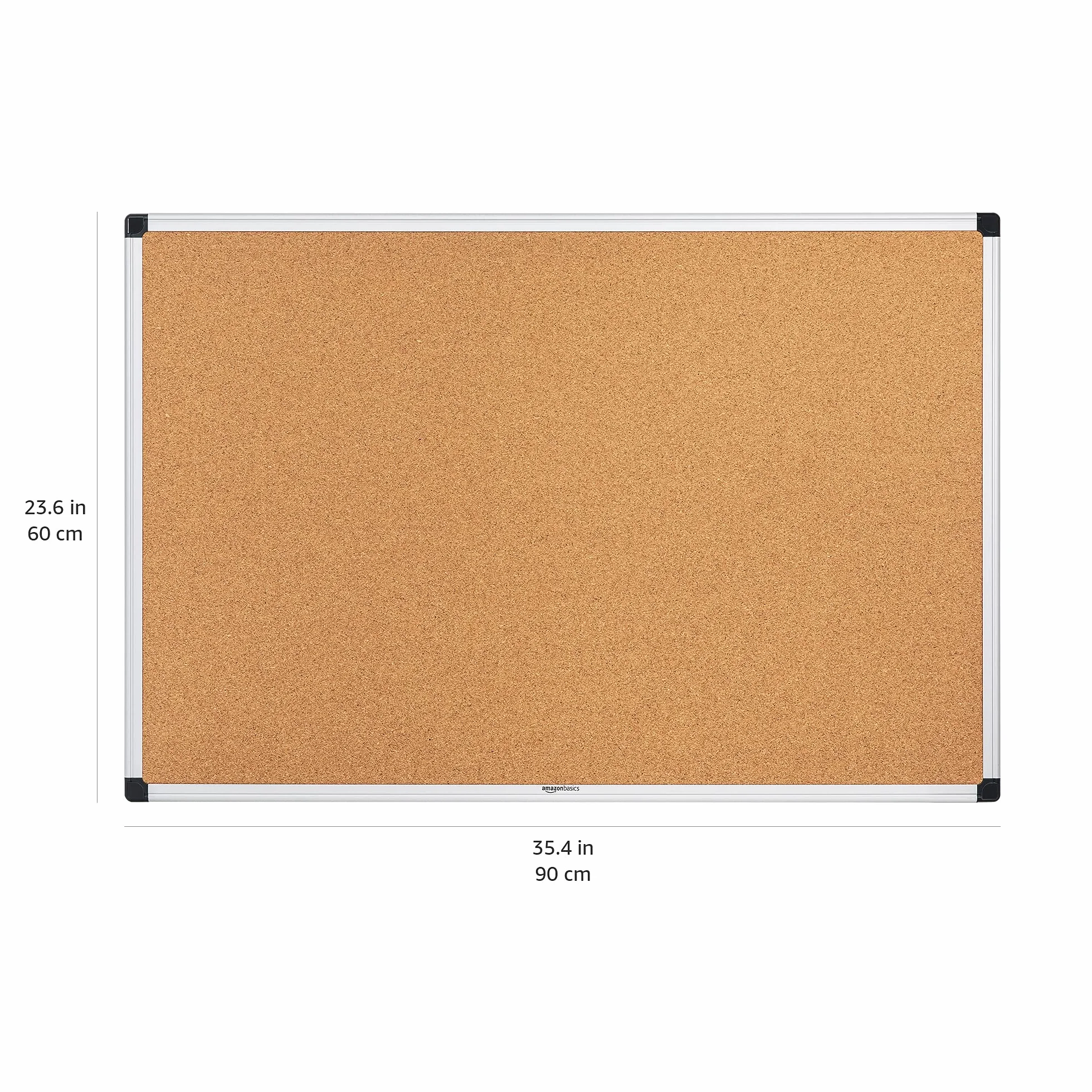 Amazon Basics Tablica korkowa aluminiowa ramka 90 cm x 60 cm
