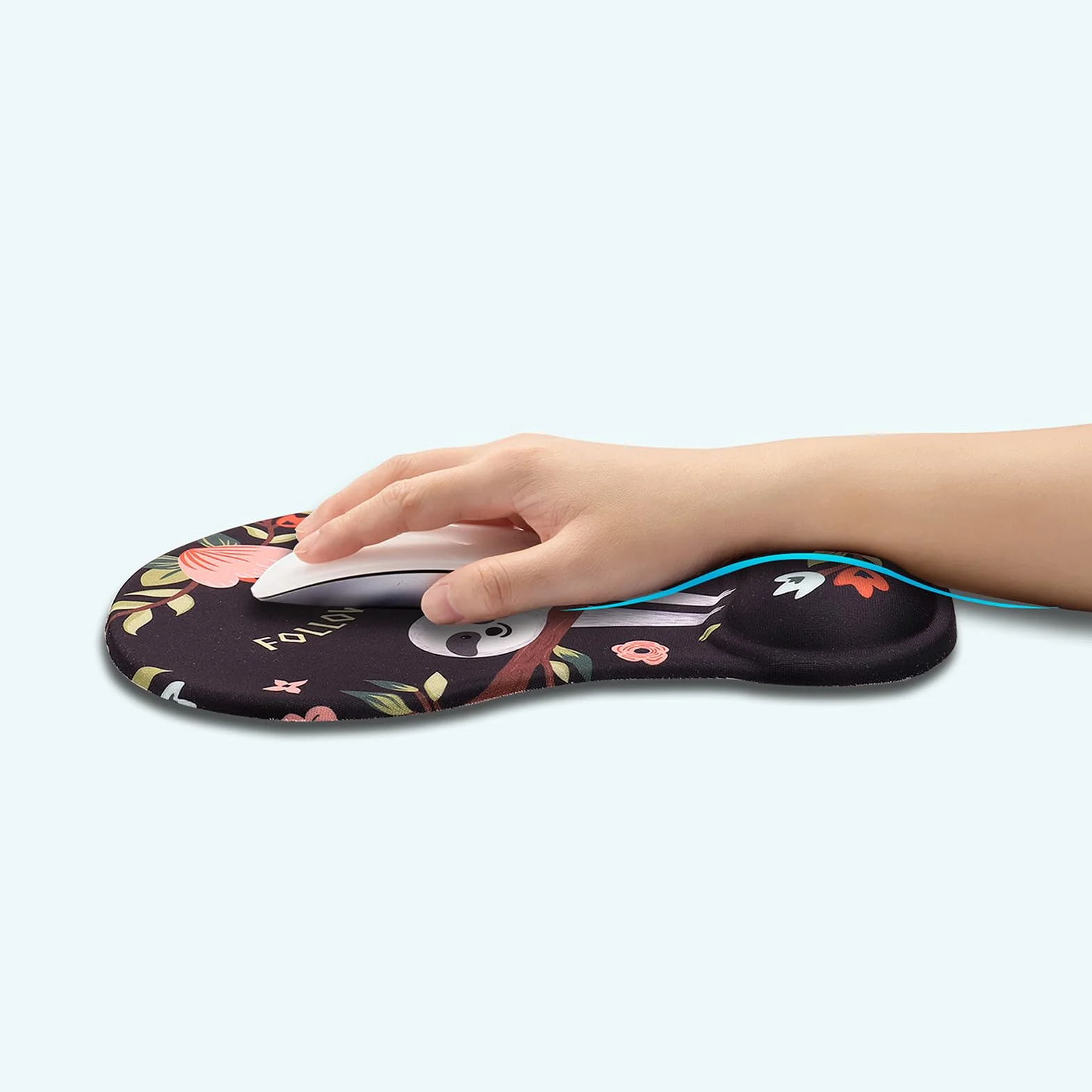 AOKSUNOVA Ergonomiczna Podkładka Pod Mysz z Poduszką Żelową i Wsparciem Nadgarstka