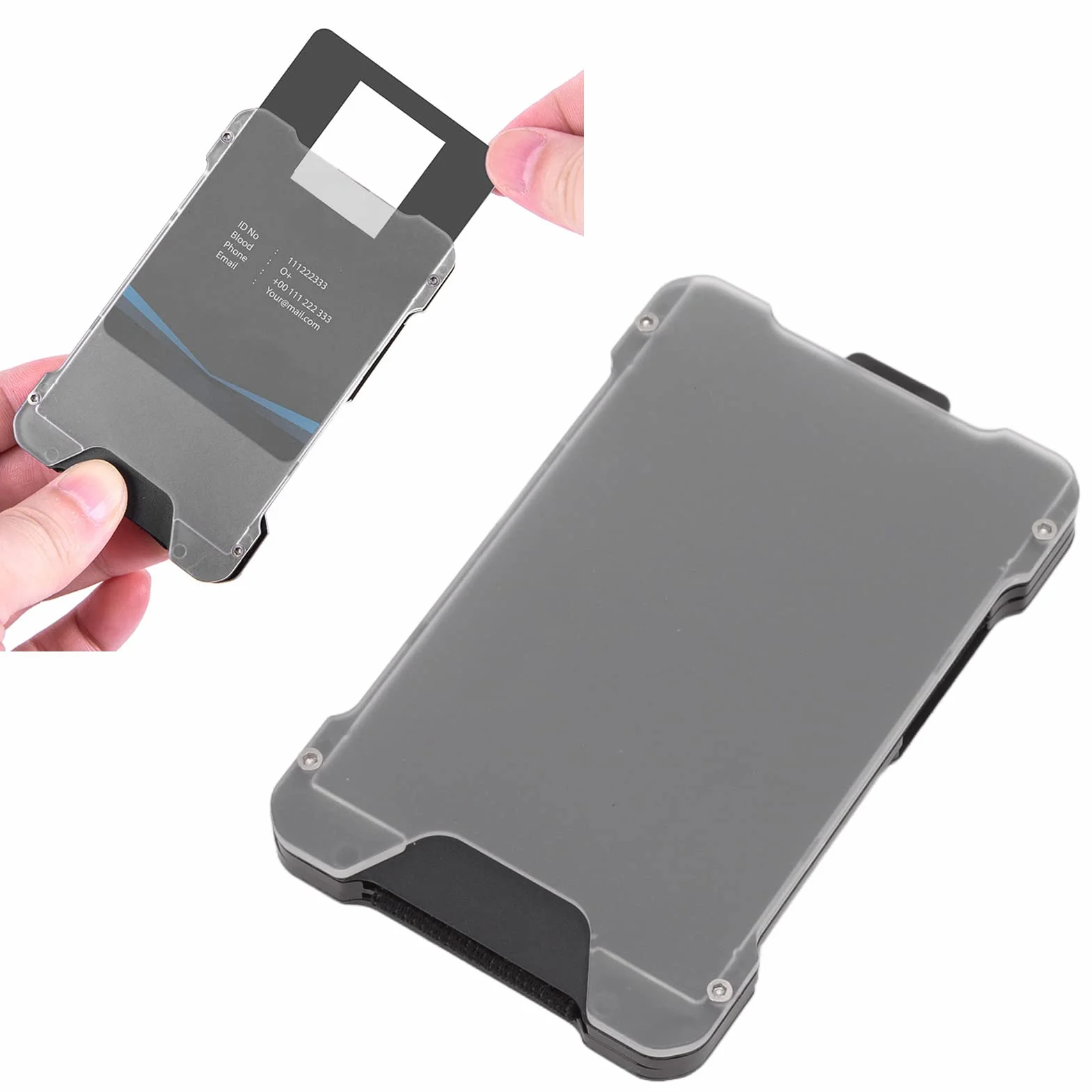3 Etui na wizytówkę, Etui na wizytówkę ze Stopu Aluminium, Etui na wizytówkę, Etui na Identyfikator o Dużej Wytrzymałości na przywieszkę roboczą, Przywieszka do Zawieszania