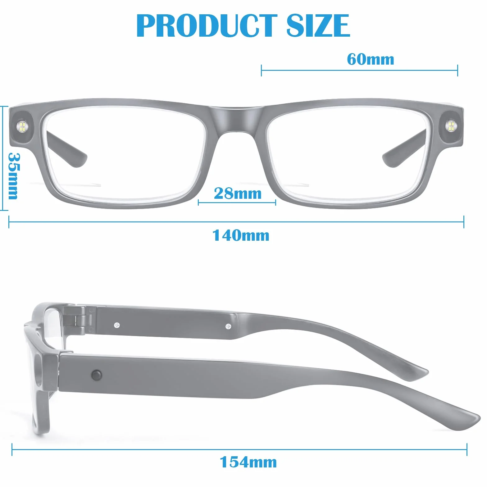 Lupy ze światłem LED 300% ładowane przez USB okulary powiększające do czytania hobby
