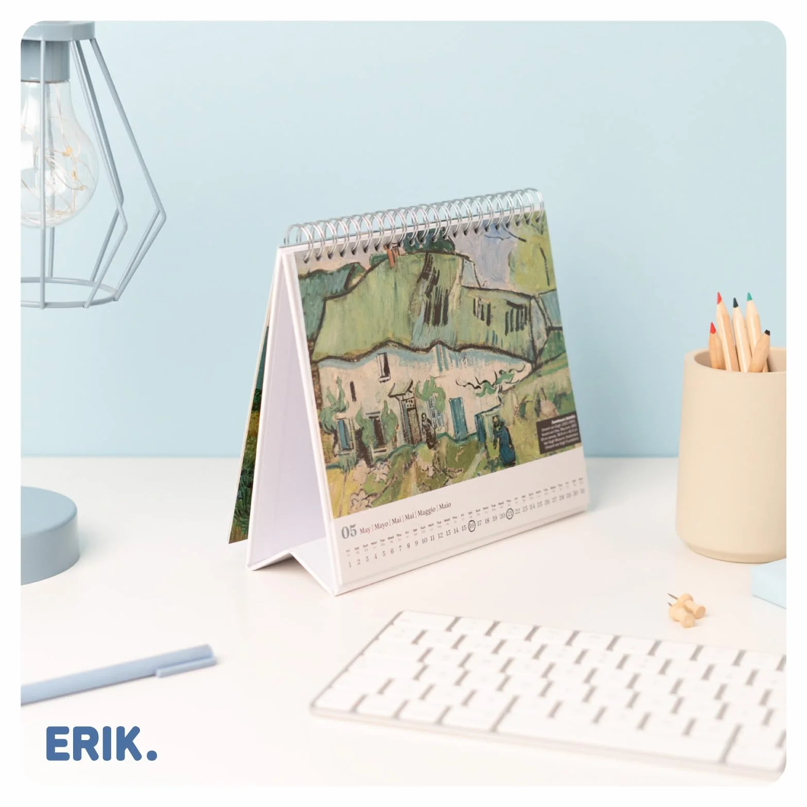 Grupo Erik Desk Calendar 2026 - Van Gogh Monthly Desk Planner, Desktop Gifts Under 10 Pounds