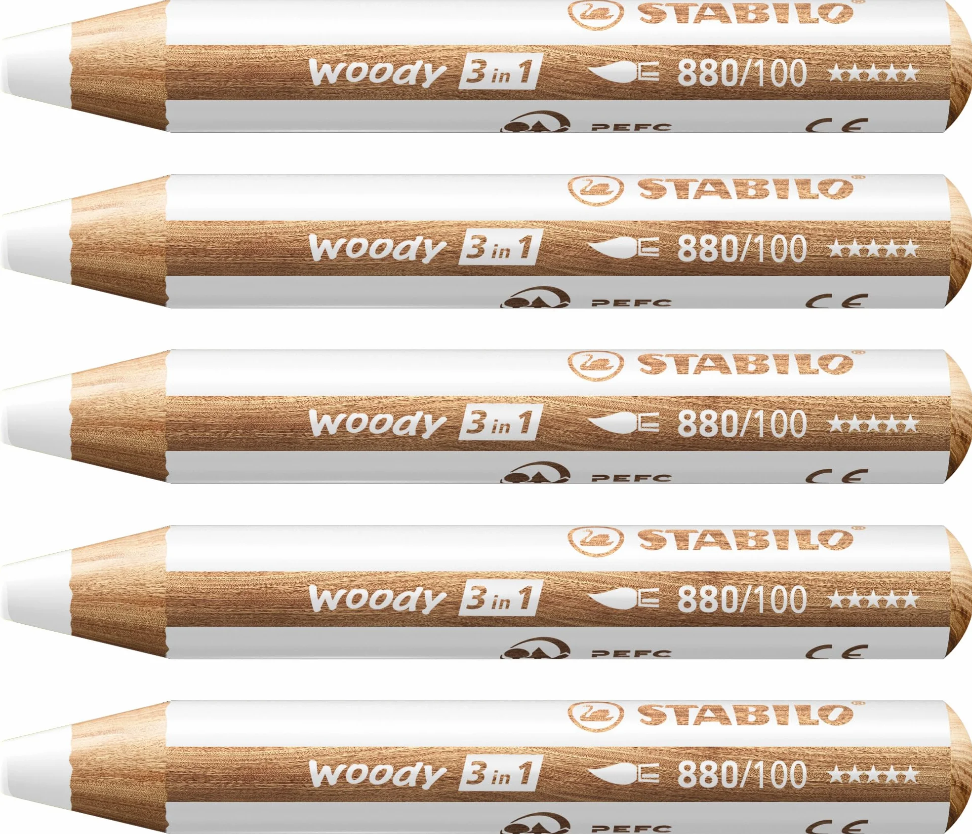 STABILO Woody 3-in-1 Wielozadaniowa kredka Biały 5 szt.