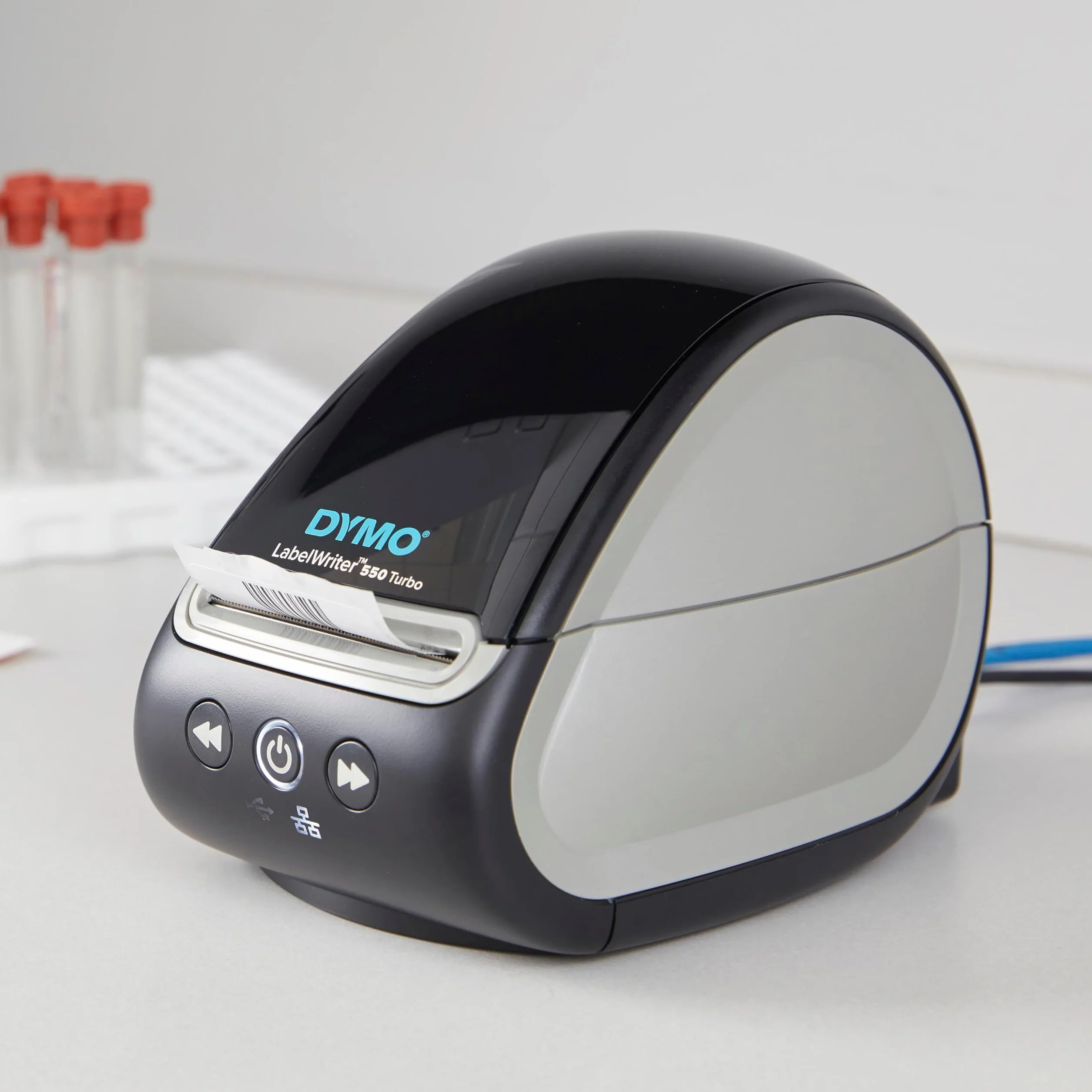 DYMO LabelWriter 550 Turbo Label Printer | Drukarka etykiet z szybkim bezpośrednim drukiem termicznym | Drukuje etykiety wysyłkowe i inne z łącznością USB/LAN | Wtyczka 2-pinowa UE