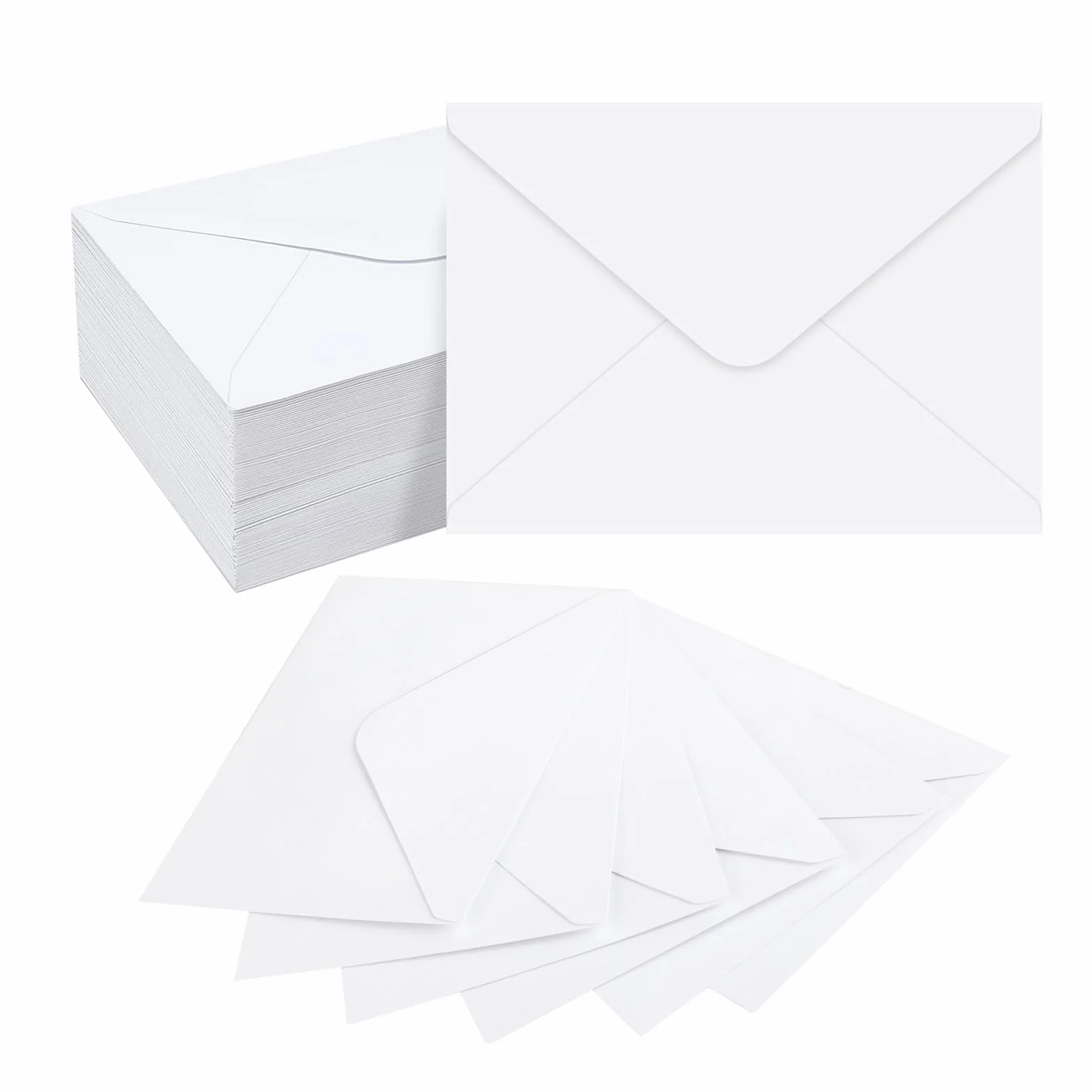 100 sztuk Białych Kopert z papieru Kraft 13x18 - Koperty B6, Biały papier kraft 120g/m², z klejeniem na mokro, na listy, kartki okolicznościowe, zaproszenia, kartki urodzinowe itp.