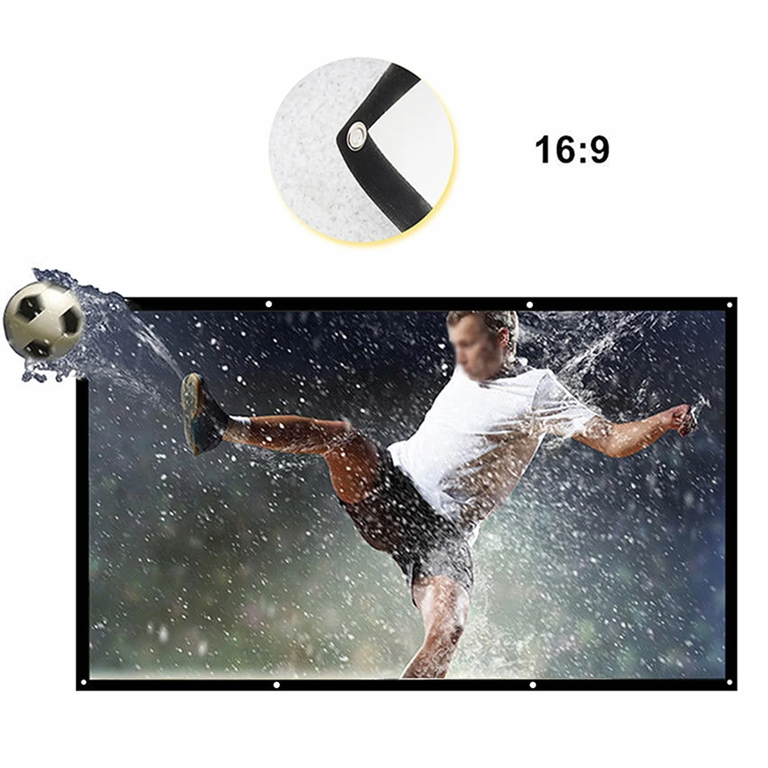 Ejoyous Canvas Beamer, 16: 9 HD Składany Projektor Canvas Projekcja Ekran Przeciwziemski Dwustronny Projektor Ekranowy Płótna na Spotkanie w Szkole (Ejoyousin43ksfgzy-20)