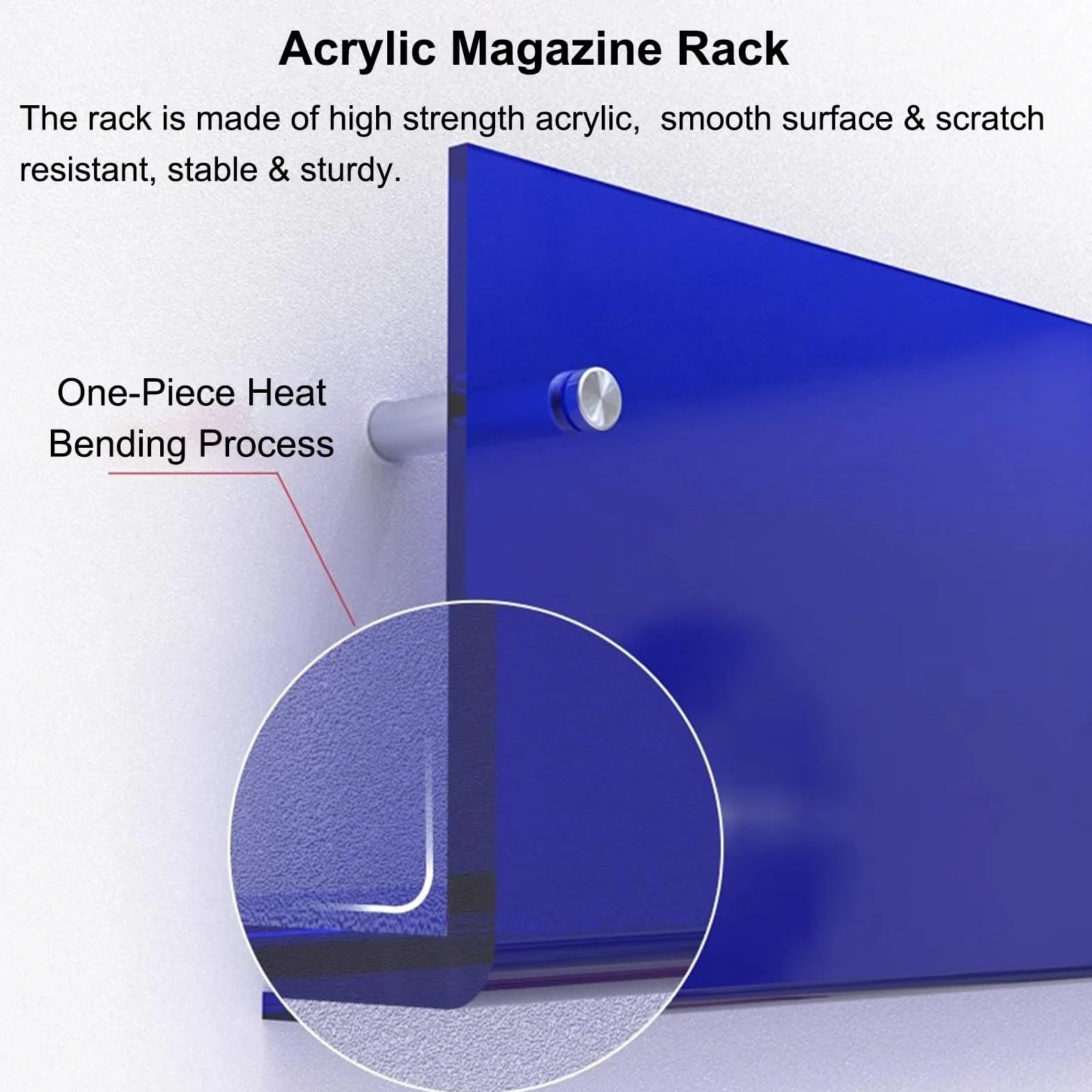 Hanging Bookshelf Magazine Rack Clear Acrylic brochure for Storage journals Comics Book screenplays, Wall Mounted Magazine Display Rack, Hanging Bookshelf(Transparent,L 120cm/47.2in)