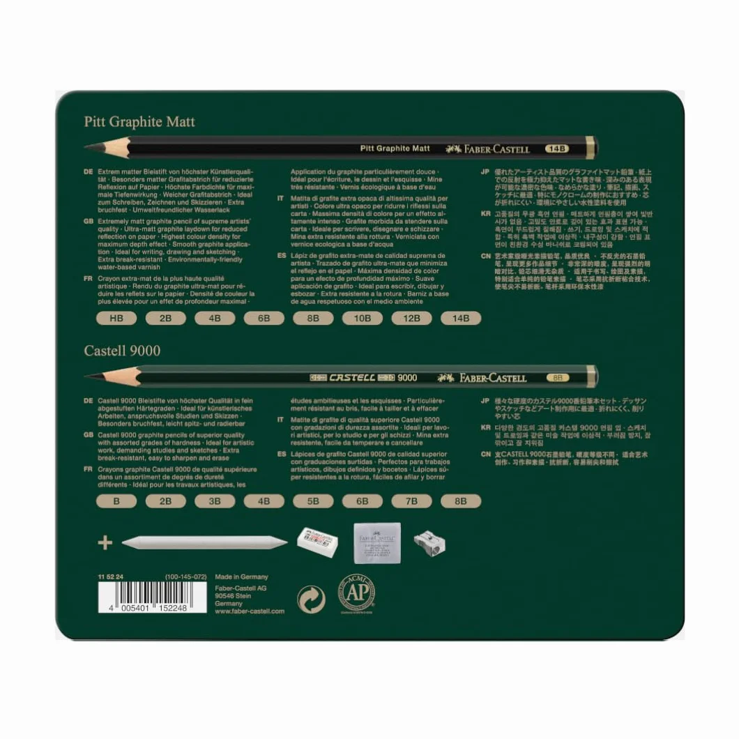 Faber-Castell Pitt Graphite Matt FC-115224 Zestaw Ołówków, Szary, 20 Elementów
