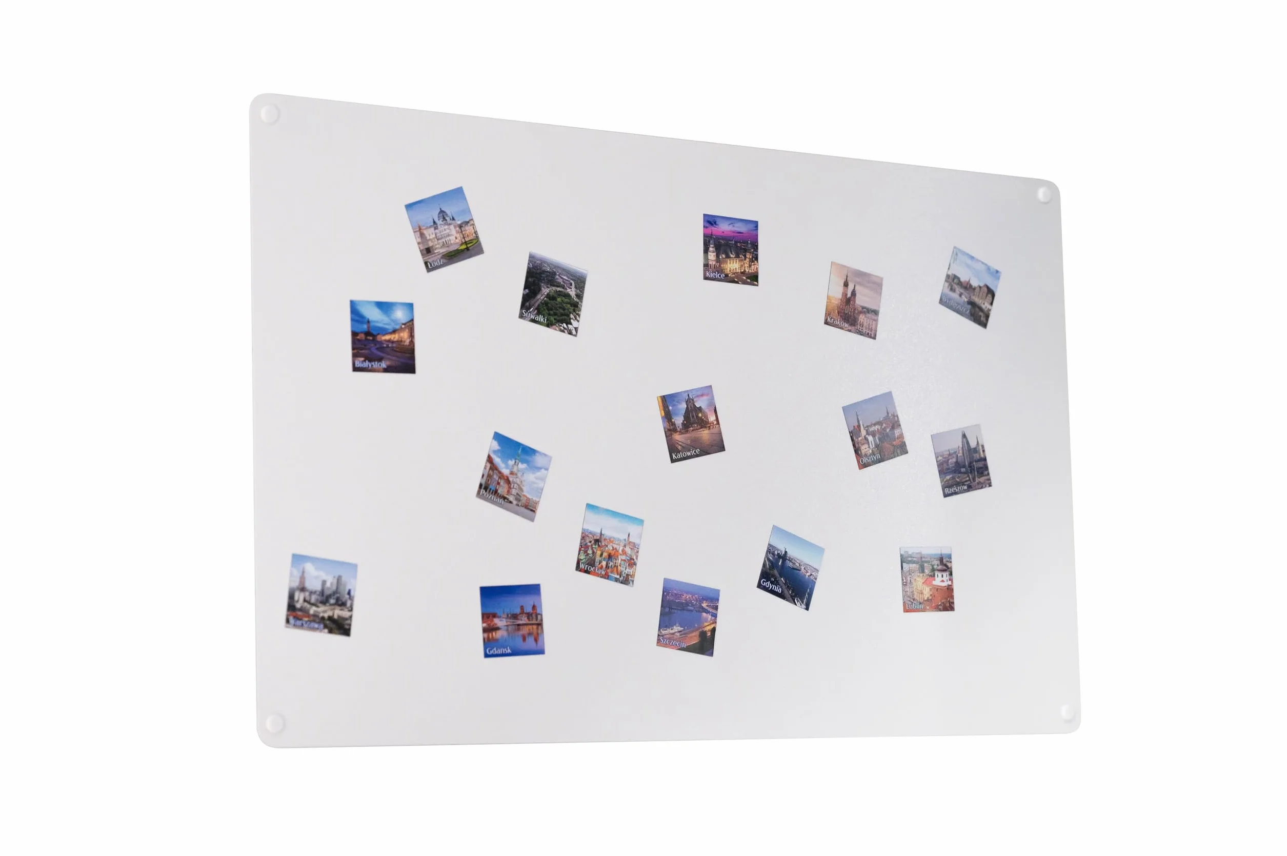Metalowa Tablica Magnetyczna na Podróże 80x50 cm Biała z Elementami Montażowymi