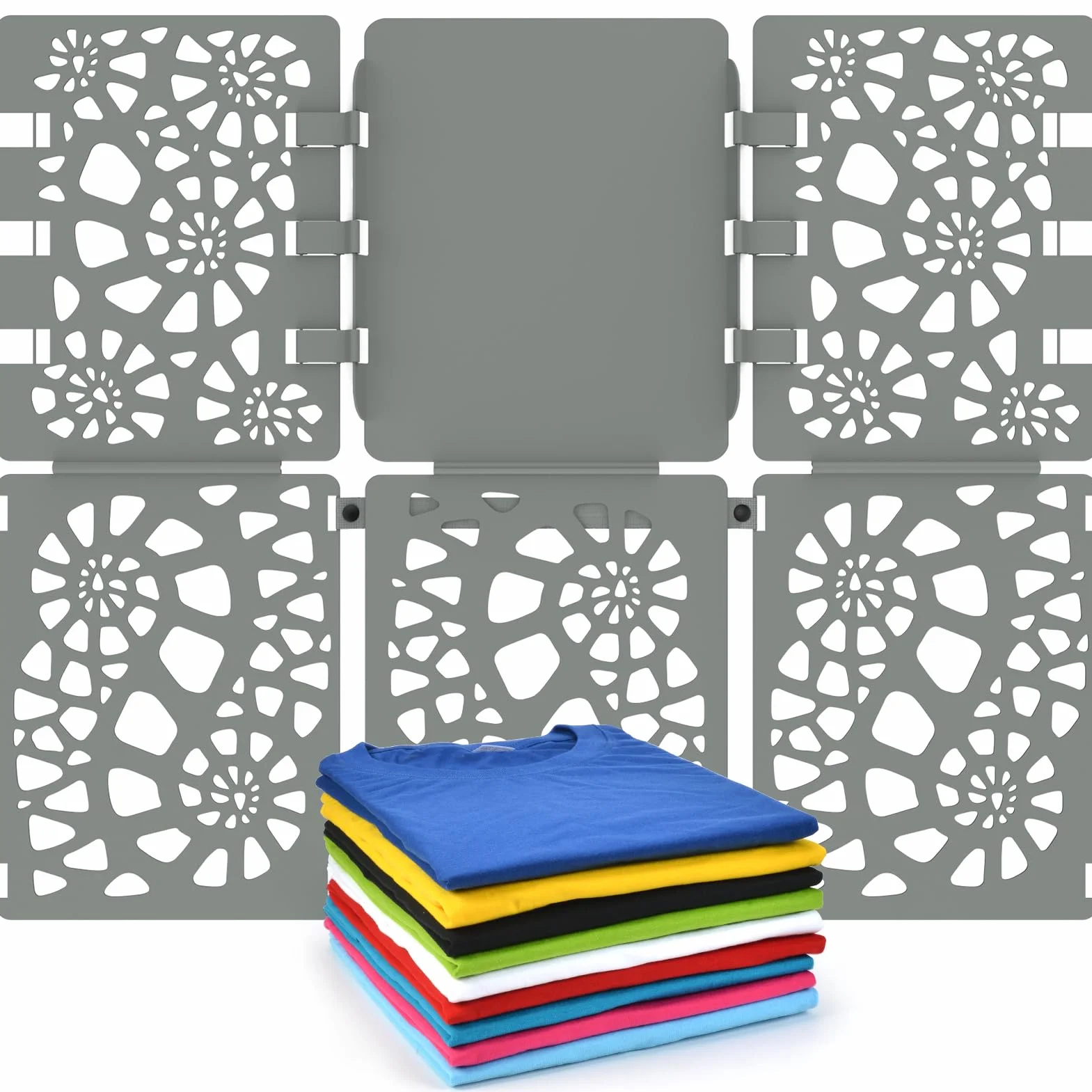 BoxLegend Folder na ubrania V1-plus T Shirt Folder Trwały plastikowy organizer na koszulki Łatwa i szybka składana tablica dla dorosłych i dzieci szara