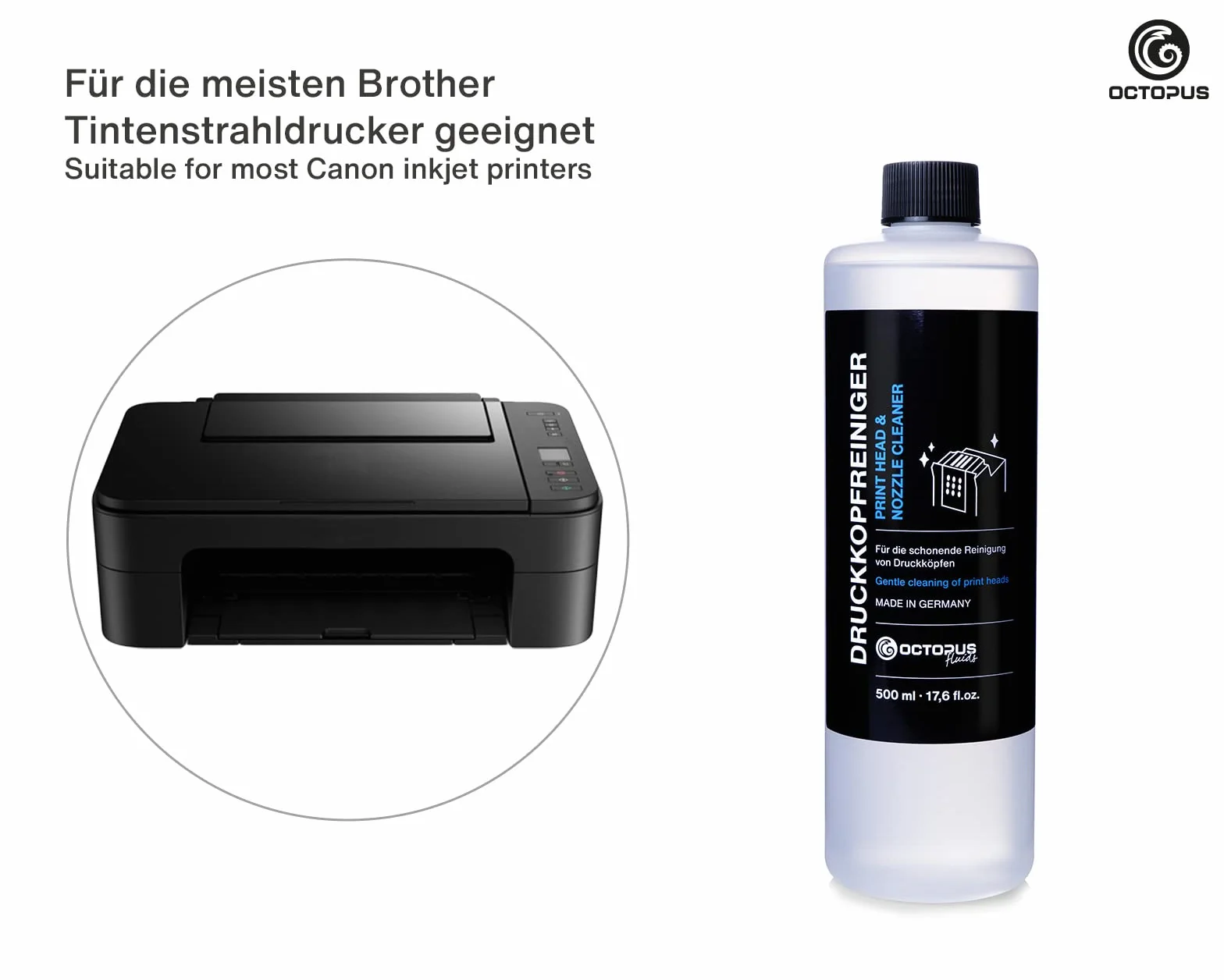 Środek do czyszczenia dysz 500 ml do głowic drukujących Brother z adapterem węża