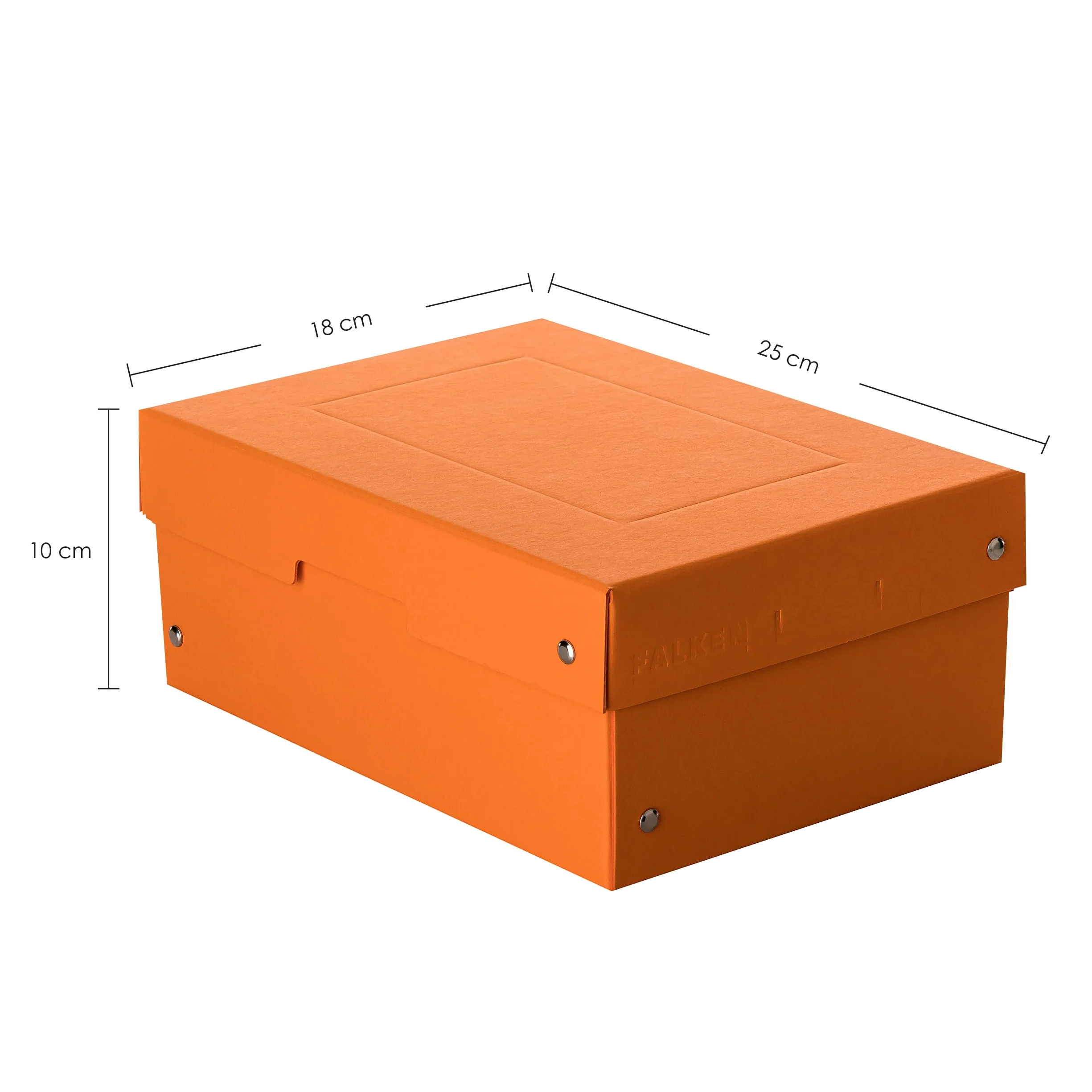 Oryginalny Falken PureBox Pastel. Made in Germany. 100 mm wysokości DIN A5 pomarańczowy. Pudełko do przechowywania z pokrywką ze stabilnego kartonu wegańskie pudełko prezentowe pudełko transportowe
