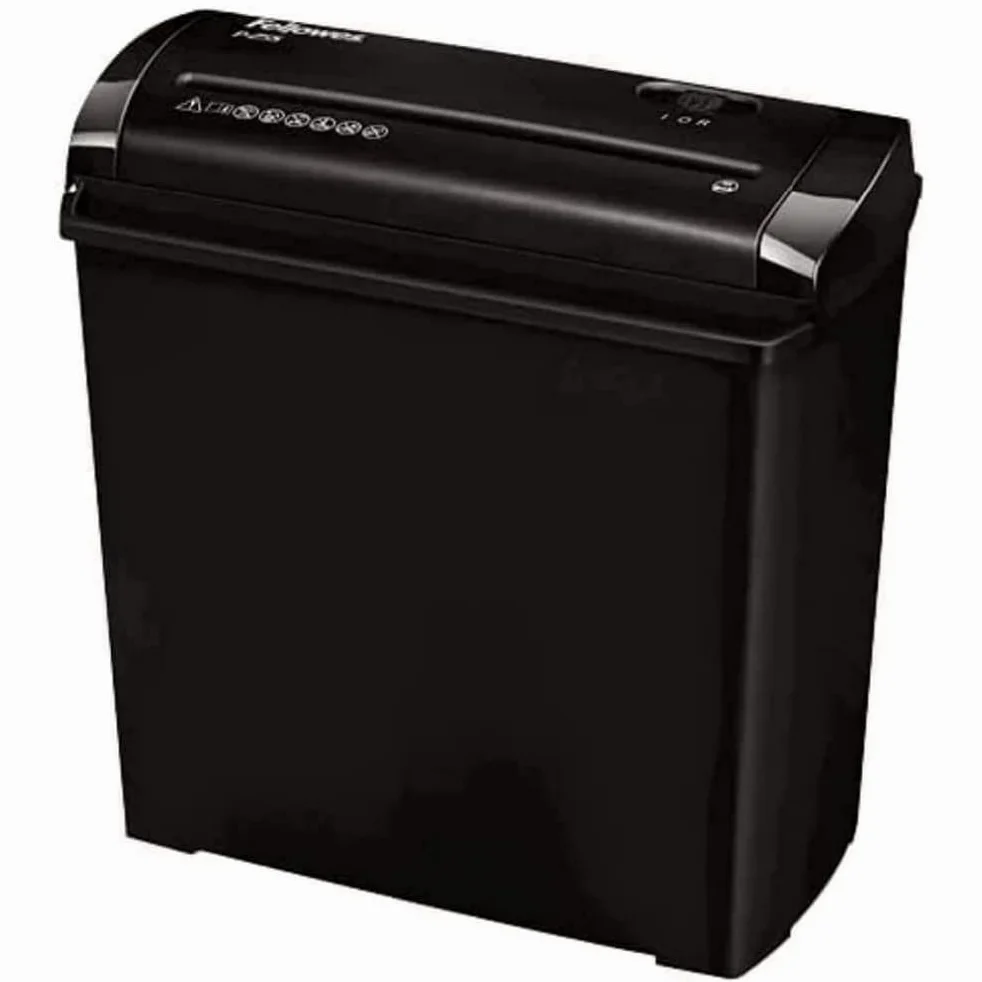Fellowes Powershred P-25S, 5 arkuszy, cięcie w paski, 7 mm, niszczarka papieru do domu, Powershred P-25S, niszczarka z koszem 11 l, niszczarka dokumentów do standardowej ochrony danych, okazjonalne