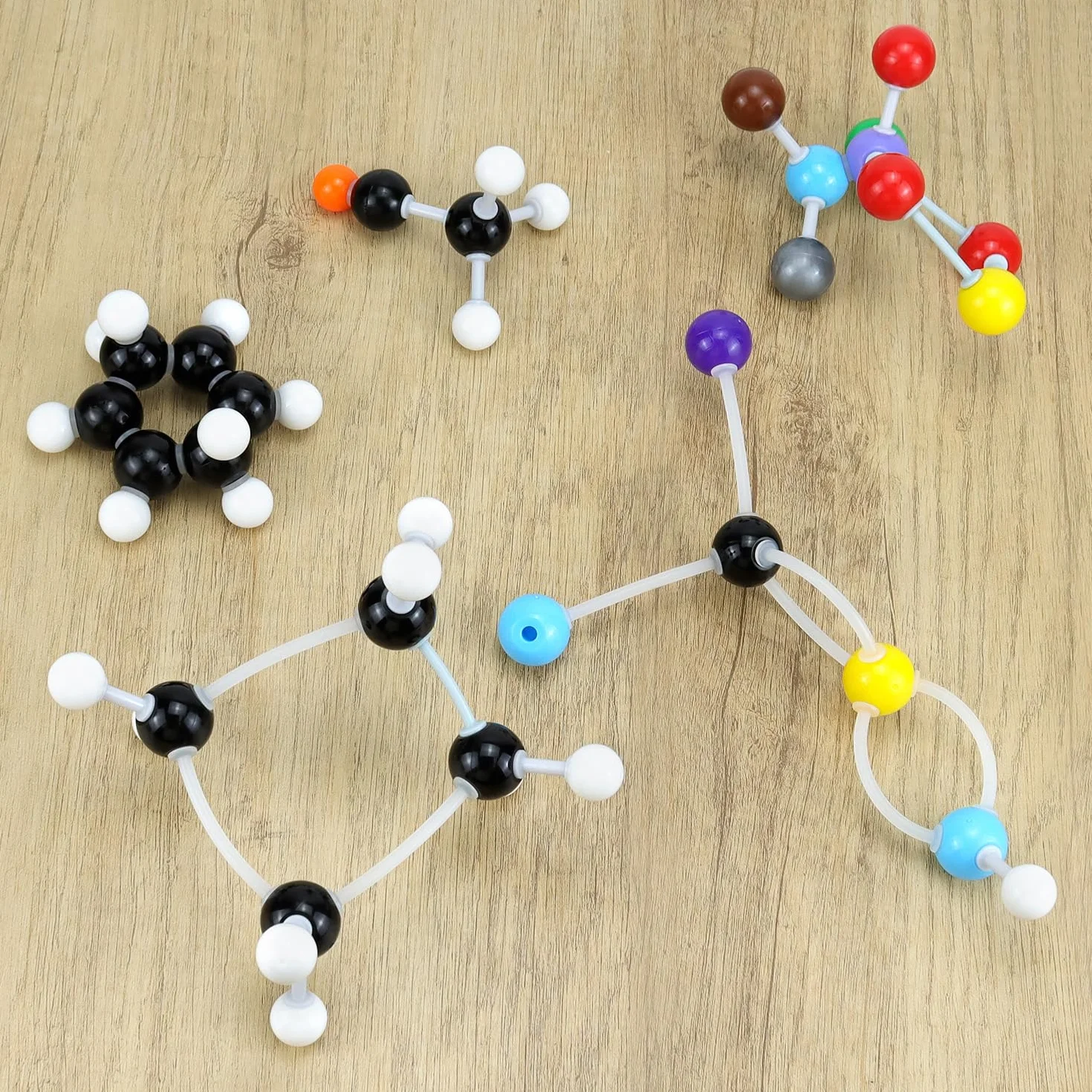 QWORK® Zestaw modeli molekularnych do chemii, chemii organicznej i nieorganicznej, model molekularny, odpowiedni do nauczania i eksperymentów szkolnych, 444 szt