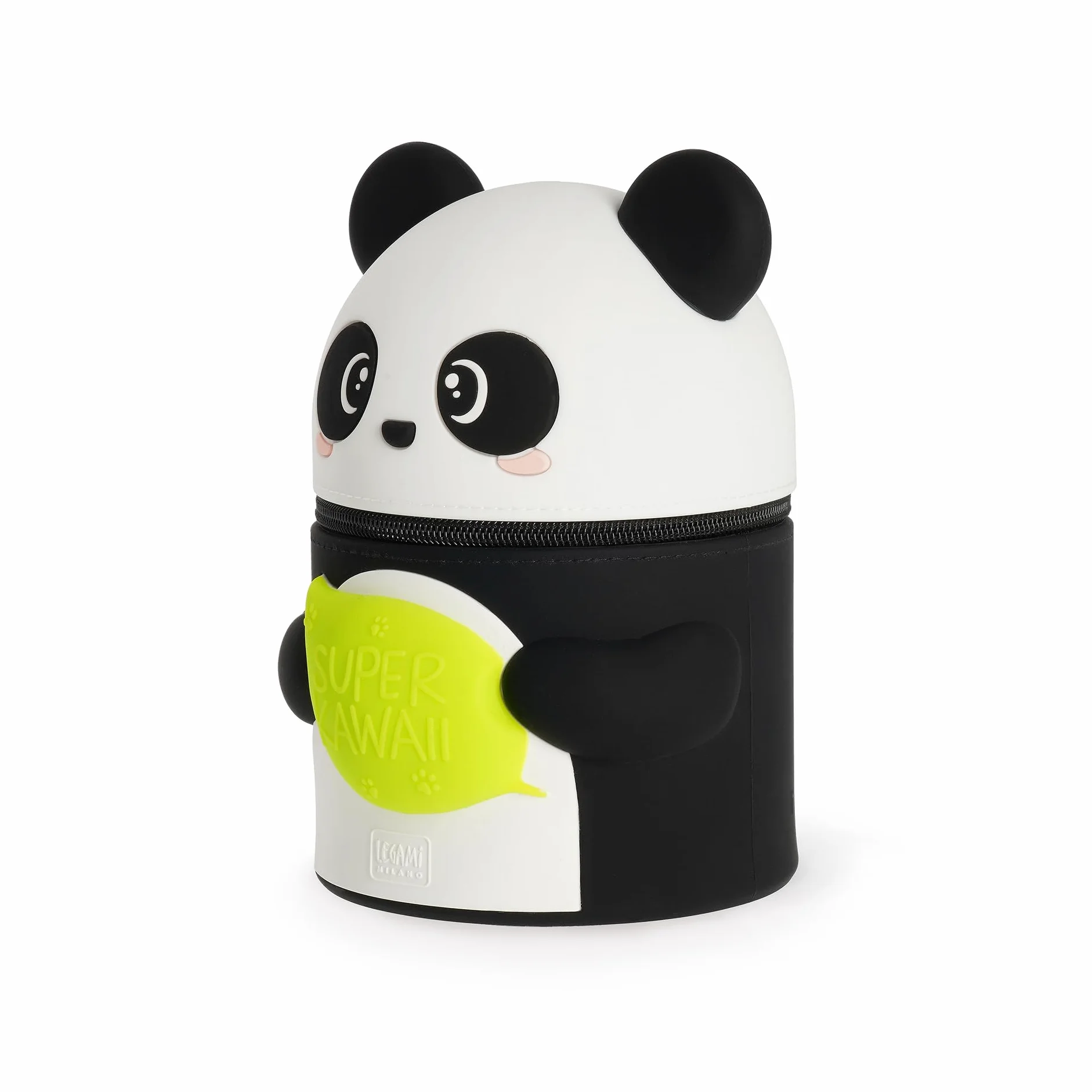 Legami Piórnik Super Kawaii Panda, pojemność, mieści do 100 wymazywalnych długopisów, miękki silikon, 13 x 19 x 13 cm