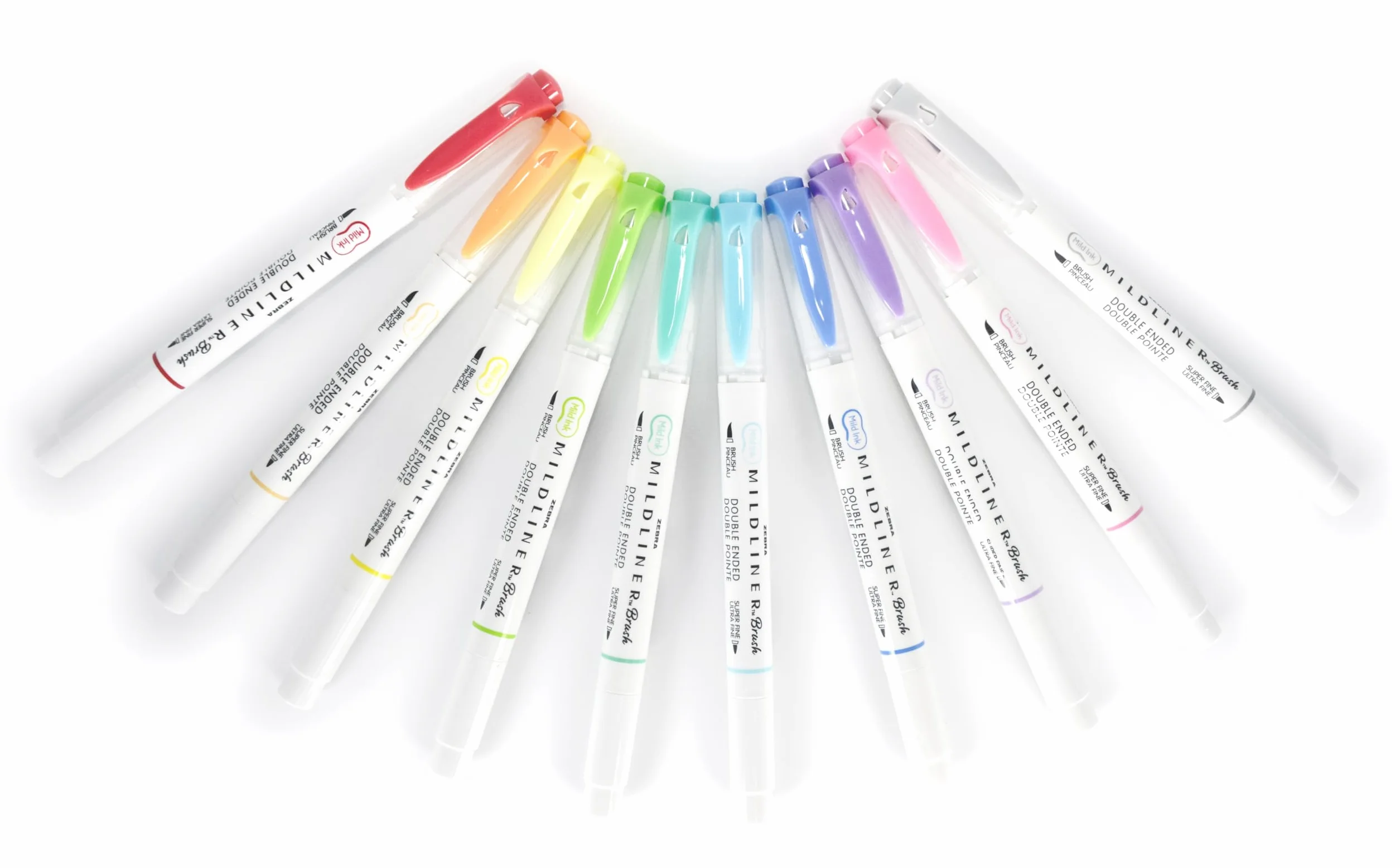 Zebra Pen Mildliner zakreślacz szczotka z podwójną końcówką, różne kolory, 10 szt