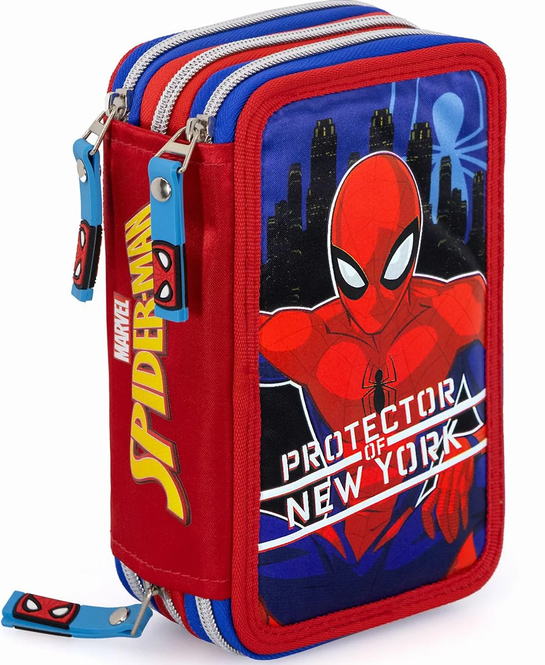 Piórnik z potrójnym wypełnieniem 44 akcesoria szkolne 20 cm Spiderman