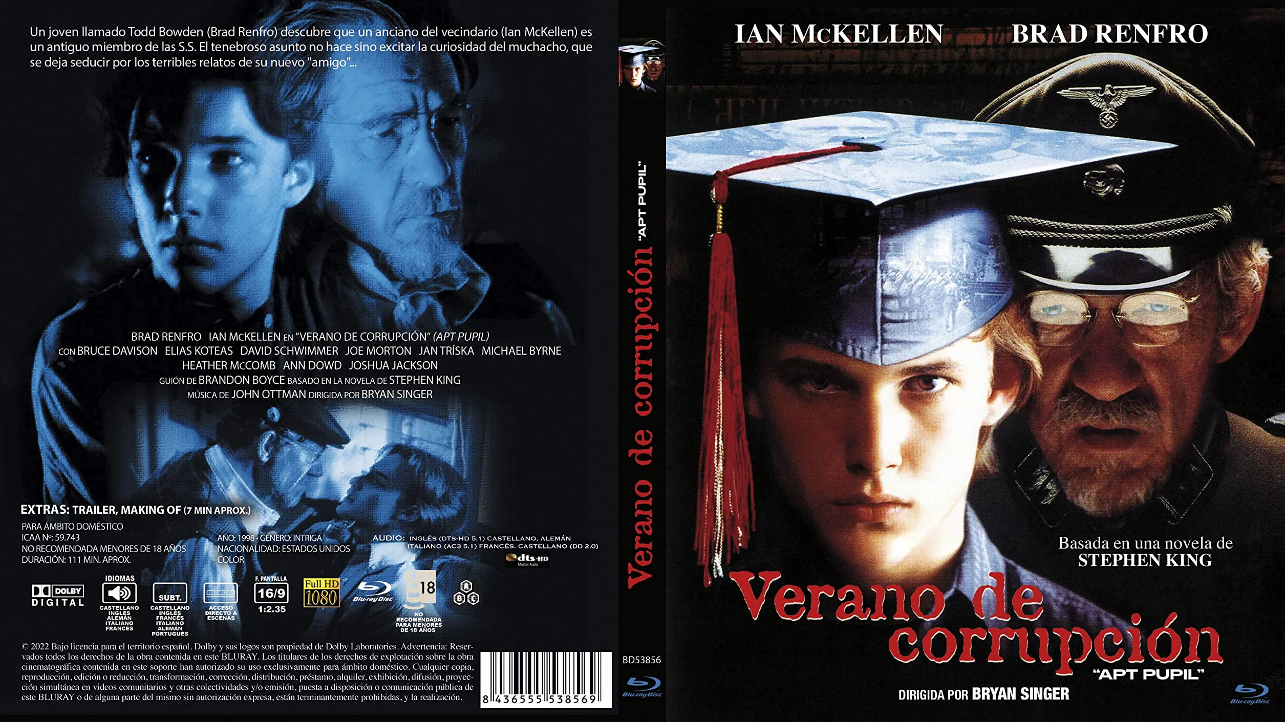 Der Musterschüler 1998 / Apt Pupil/Un élève doué/L'allievo Blu-ray import UE z niemieckim dźwiękiem