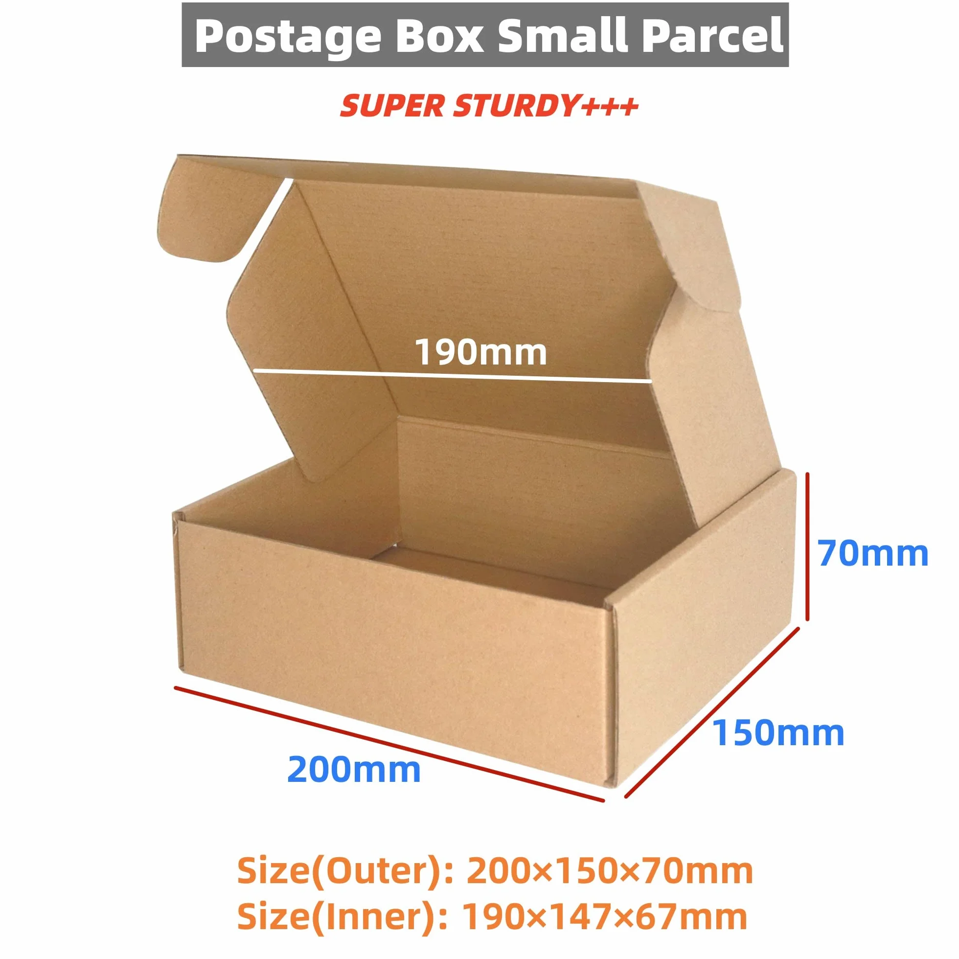 Royal Mail PiP 200x150x70mm Małe pudełka pocztowe z tektury falistej 10 sztuk