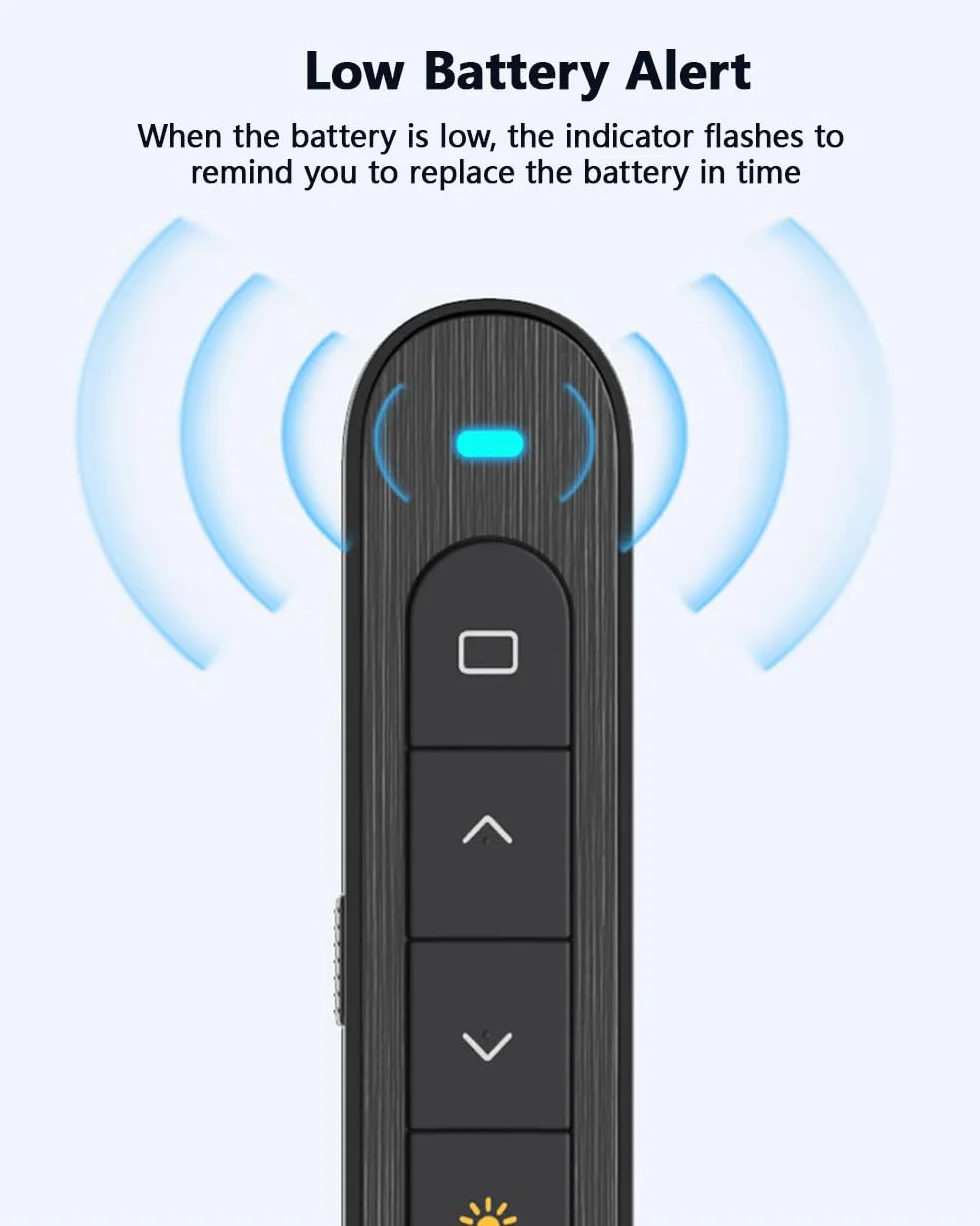Wireless Presenter Remote Clicker Laser Pointer RF 2.4GHz USB Slide Advancer