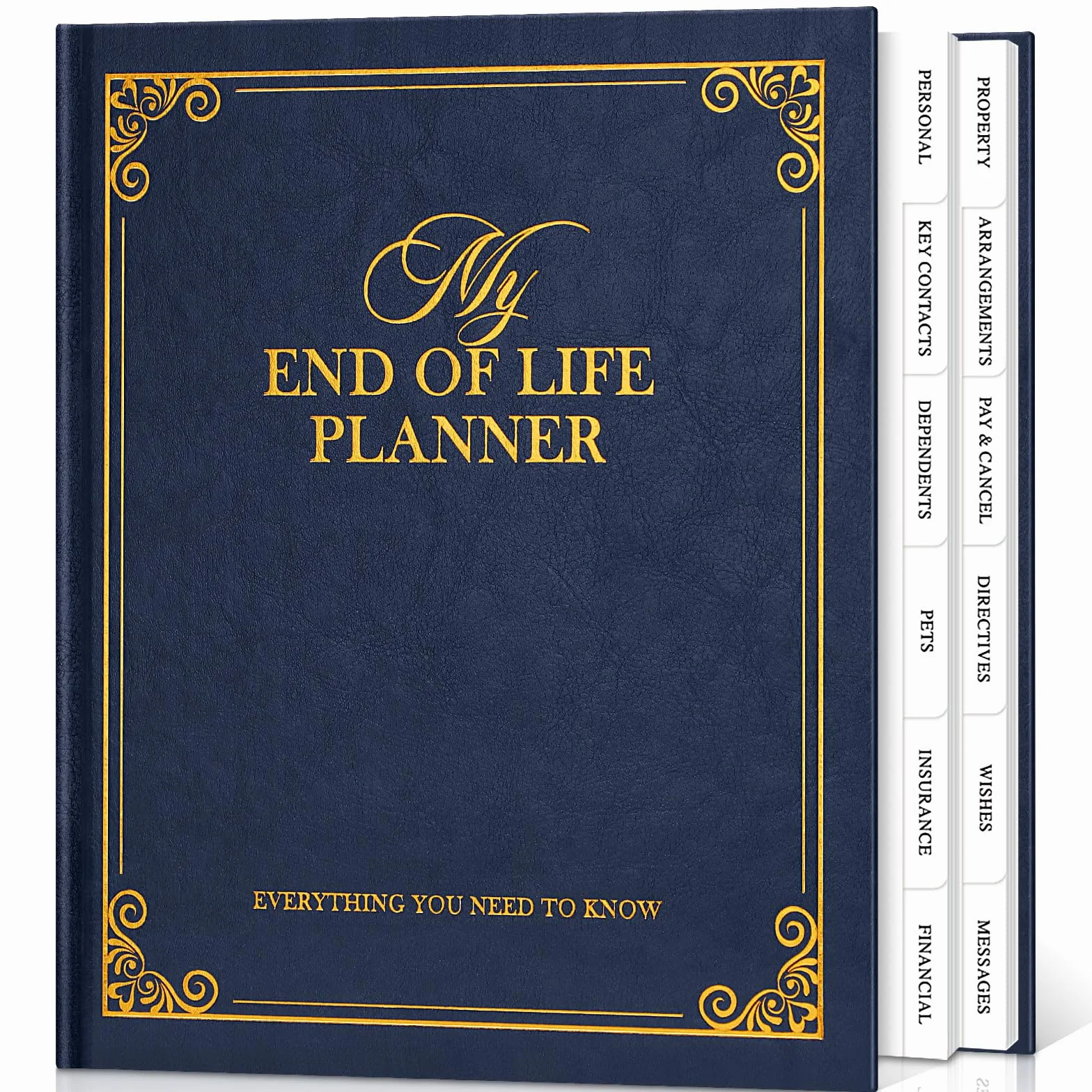 Lanpn Planer końca życia - My End of Life Planner, organizator śmierci z zakładkami, notatnik planowania pogrzebów Dziedzictwo Ostateczne życzenia Ważne dokumenty, Niebieski