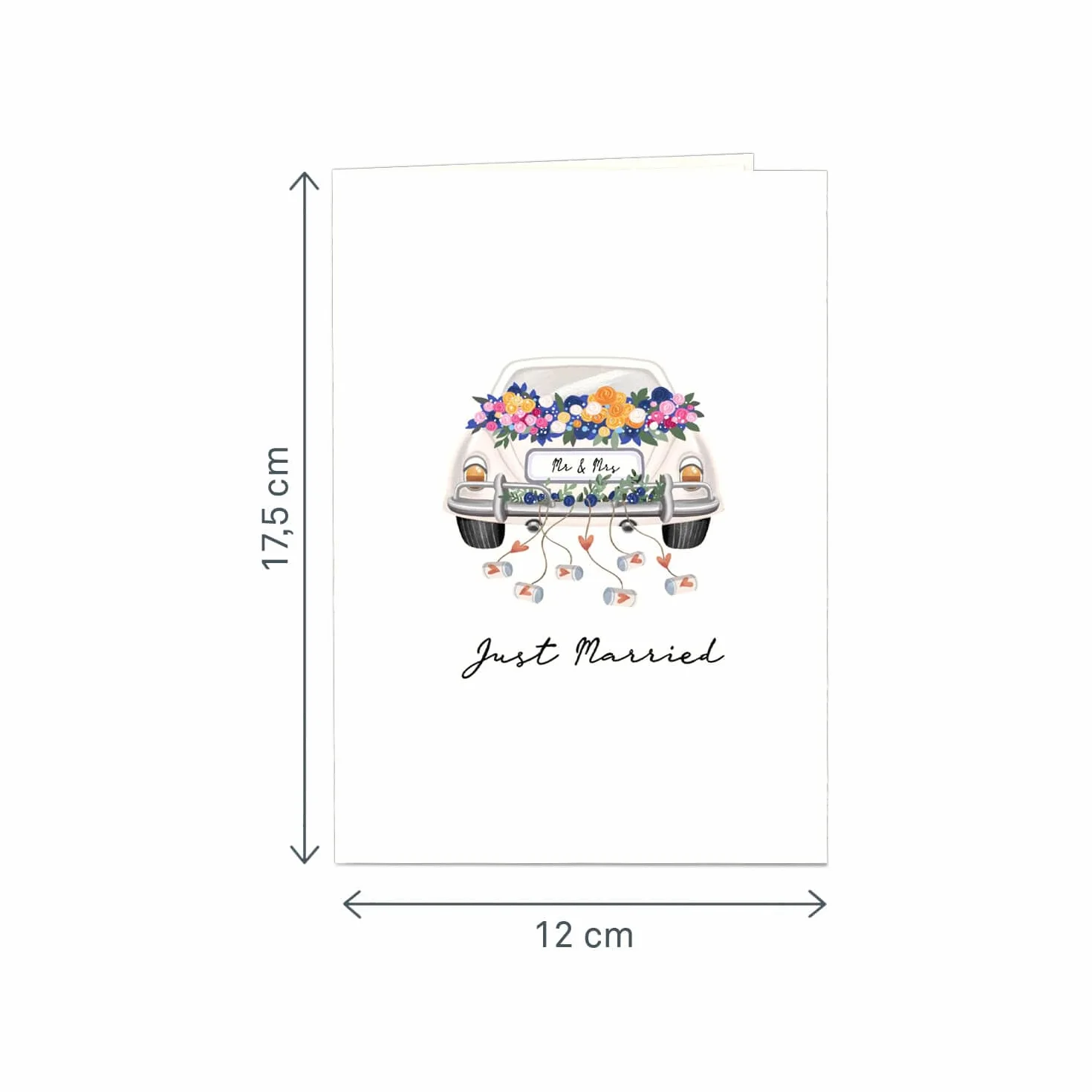 PaperCrush® kartka typu pop-up z koronką Just Married – elegancka 3D kartka ślubna dla pary młodej, kartka z życzeniami na ślub, kupon na podróż poślubną i prezent pieniężny na miesiąc miodowy