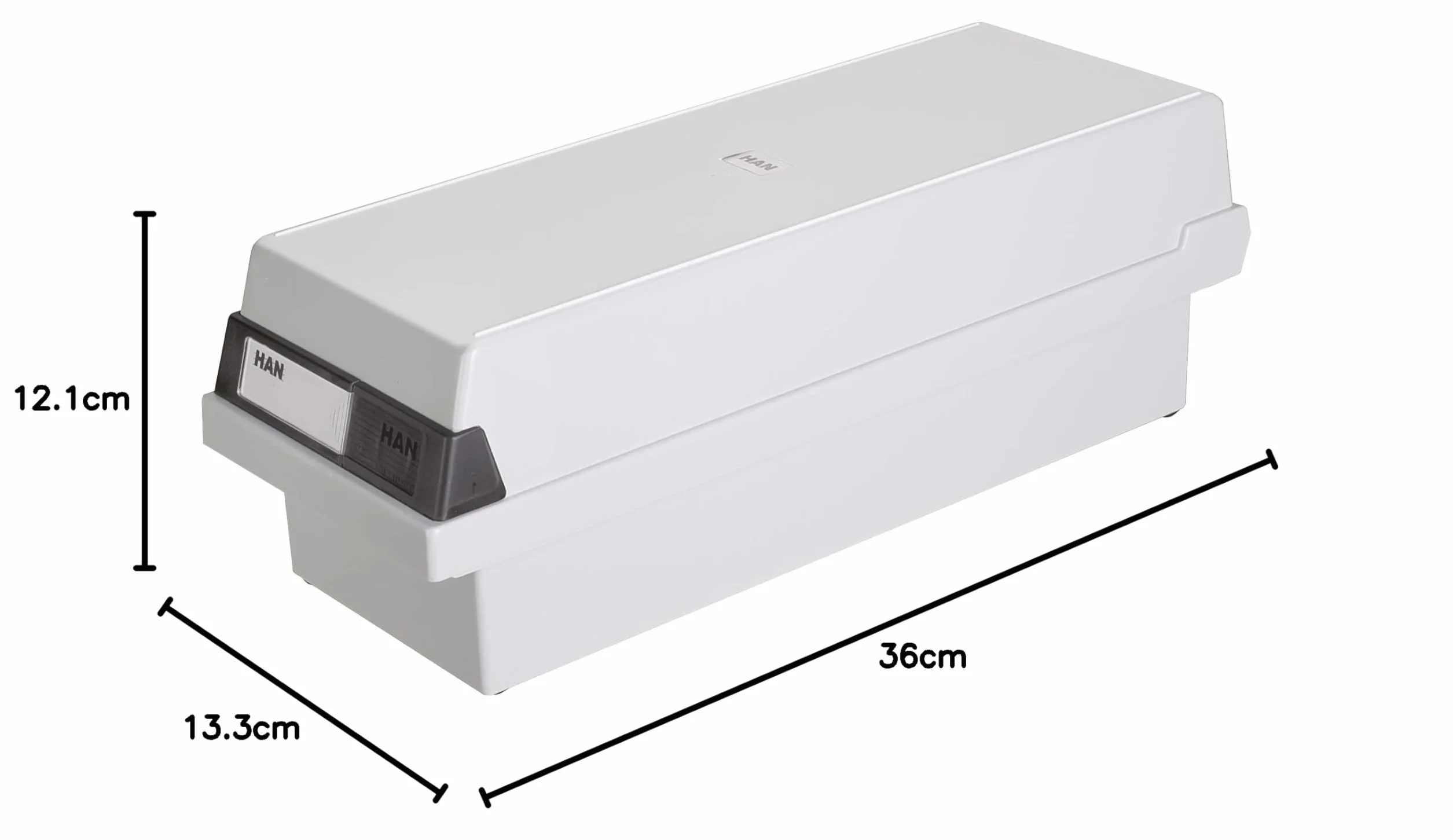 HAN Pudełko na fiszki DIN A7 poprzeczne, na 1300 fiszek, jasnoszary