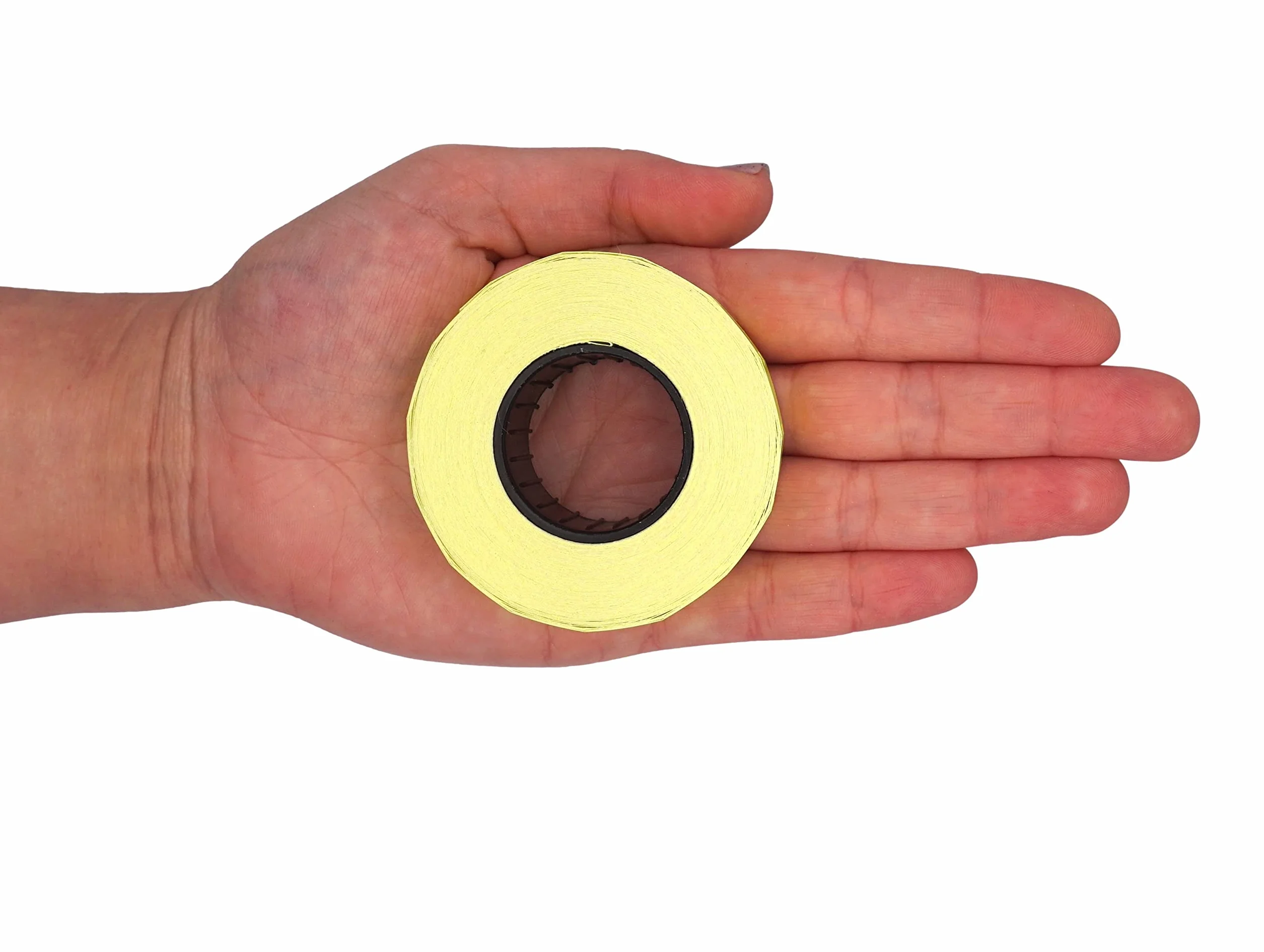 SKIR'CO (12 rolek) Etykiety na broń 21 x 12 mm kolor żółty, etykiety cenowe, 12 000 naklejek cenowych, etykiety do oznaczania cen