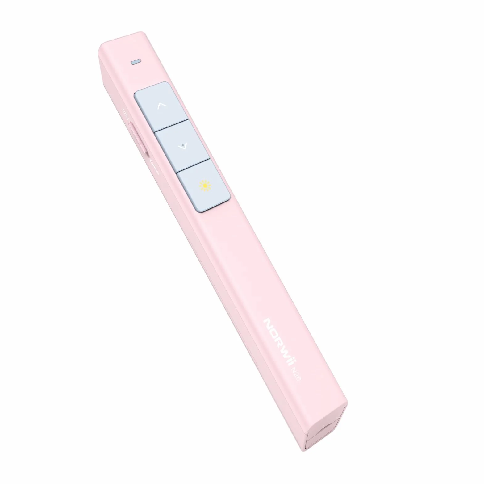 NORWII N26 Presentation Clicker 100 m, 2,4 GHz bezprzewodowy prezenter PPT Clicker do zdalnego sterowania PowerPoint, wskaźnik komputerowy Clicker (różowy)