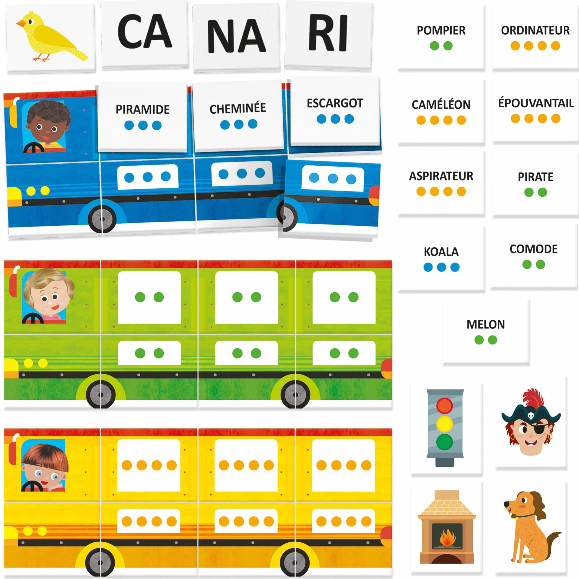 Headu - Sylaber - Czytanie i pisanie za pomocą sylabicznego wycinania | Gra edukacyjna 3 4 5 6 lat, gra do nauki czytania i pisania, prezent dla dzieci, prezent dla dziewczynki, prezent dla chłopca