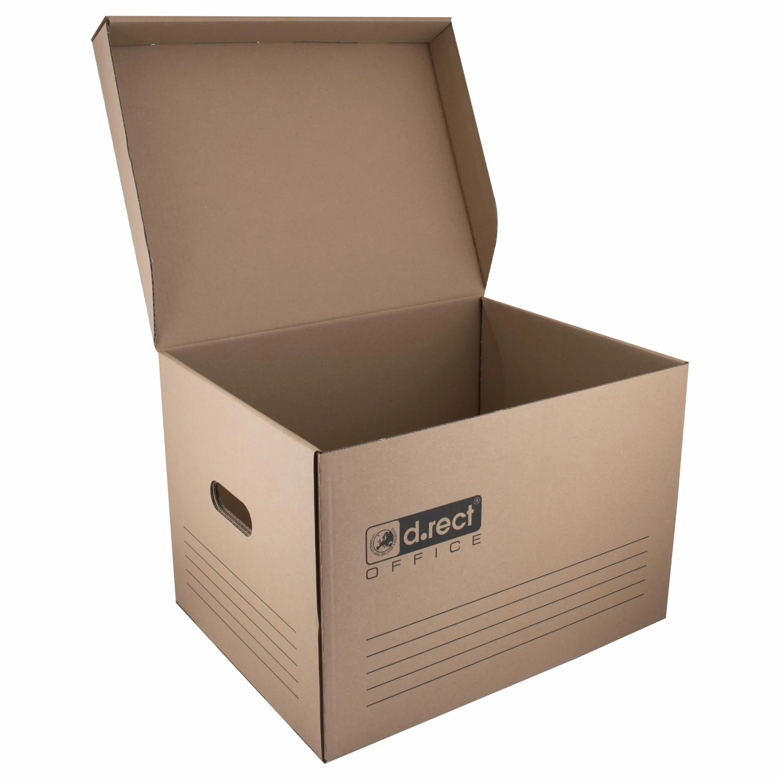 D.RECT Pudełko archiwalne 2100, 12 sztuk, 431 x 333 x 294 mm, z klapką, pudełko archiwalne, kolor brązowy