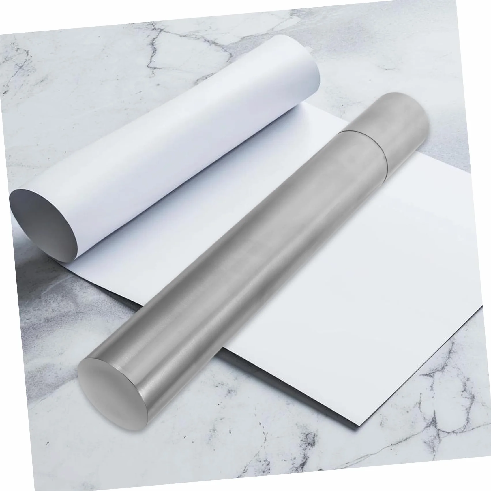 Stainless Steel Fireproof Document Holder Tube Portable Certificate Storage for Important Papers
