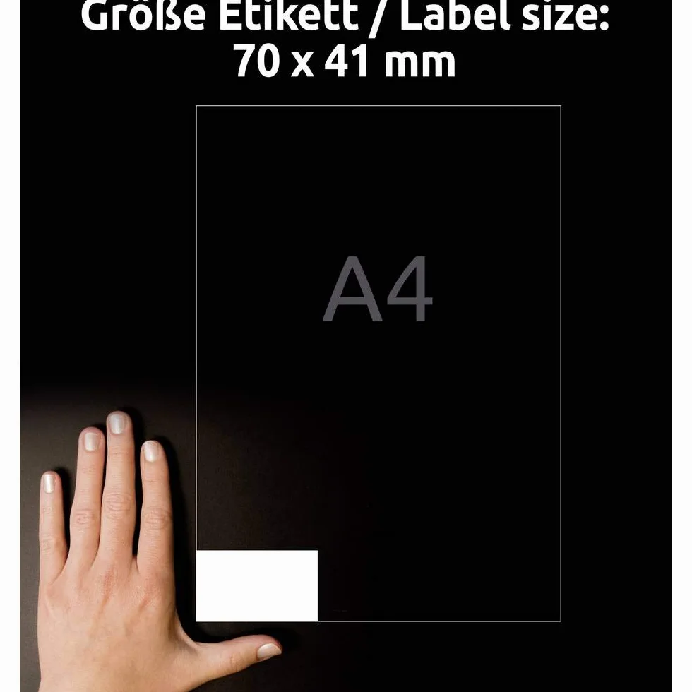 AVERY Zweckform 3481 naklejki adresowe (2100 etykiet samoprzylepnych, 70 x 41 mm na A4, papier matowy, etykiety nadawcy do zadrukowania, samoprzylepne etykiety adresowe z ultragrip), 100 arkuszy,