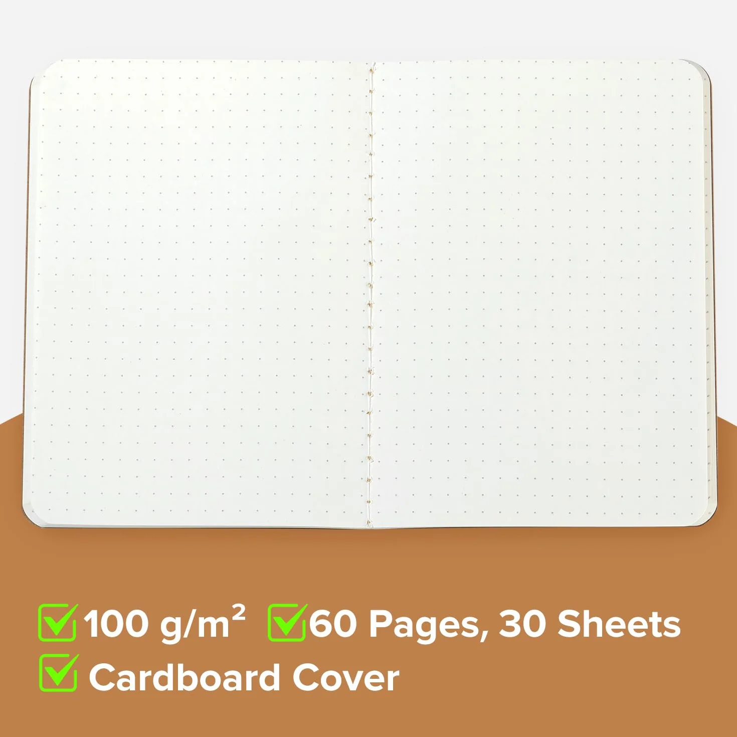 HOMEMARS Notatniki, zeszyt kieszonkowy, mały notatnik, notatnik A6, 16 mały zeszyt punktowy, 100 g/m², gruby papier, 10 x 14 cm, 60 stron, kartonowa okładka