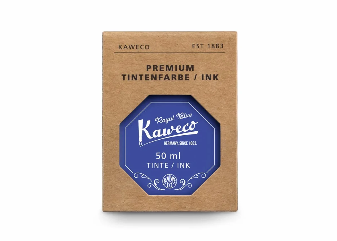 Kaweco Atrament w szkle w kolorze królewskiego błękitu, rozpuszczalny w wodzie, wegański, 50 ml zawartości, 10002191