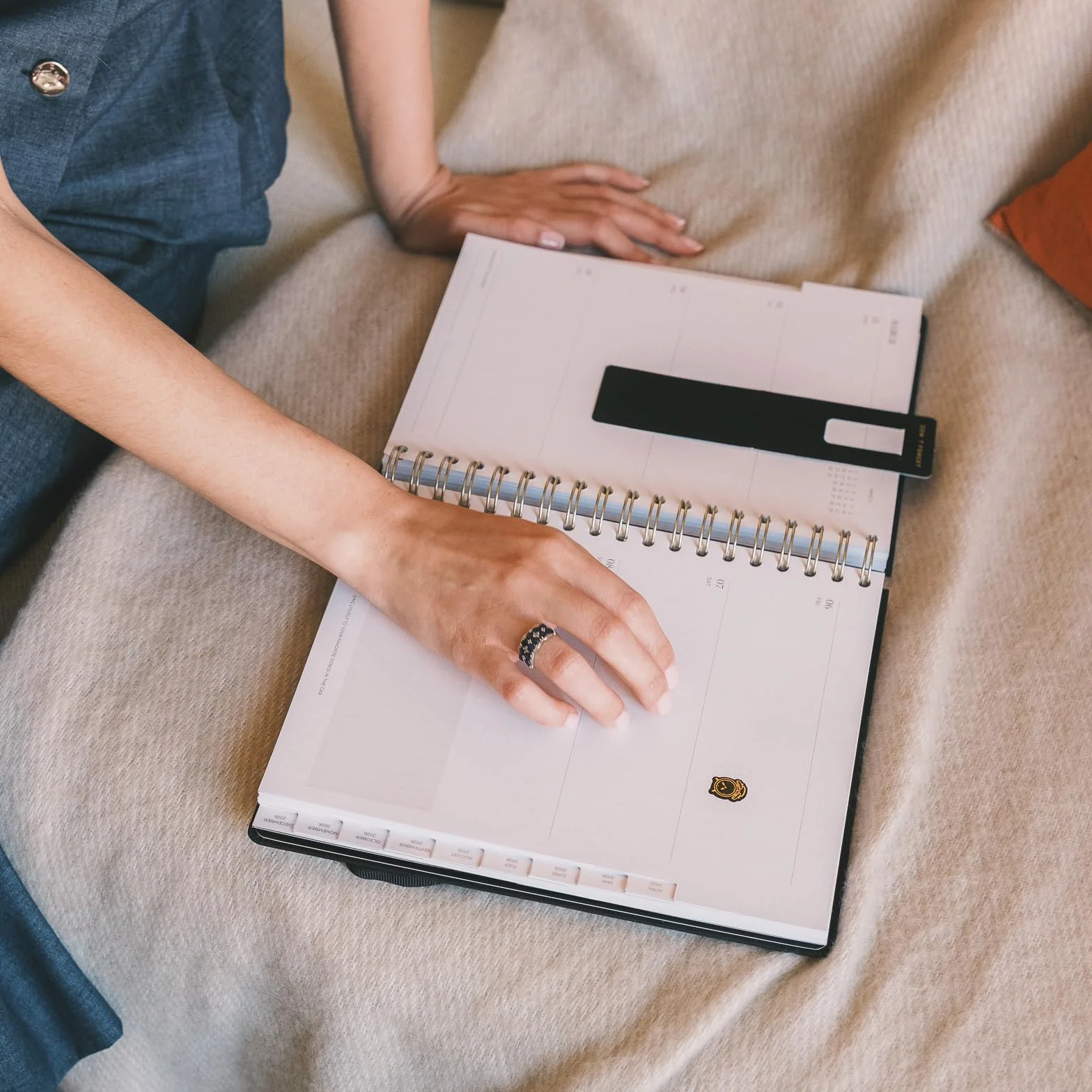 Kokonote Academic Diary 2025-2026 Week To View - Back To Black | Academic Planner 2025-2026 With Stickers & Tabs, Student Essentials For University, Back To School Stationery