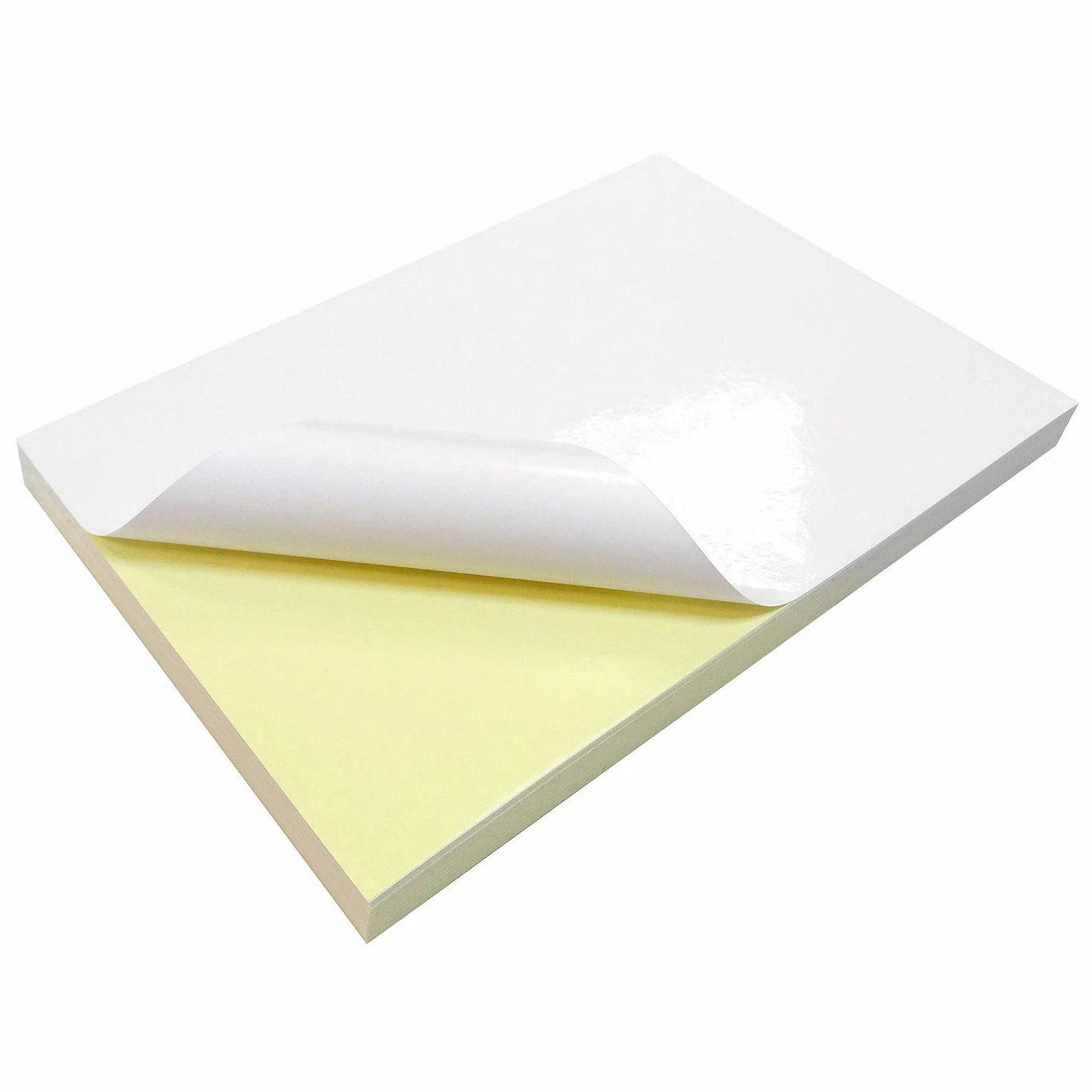 Evergreen Goods 50 arkuszy A4 błyszczący papier samoprzylepny, biały, papier do druku atramentowego/laserowego, naklejki DIY, sztuka i rzemiosło, kompatybilny z ploterem, mocny tył