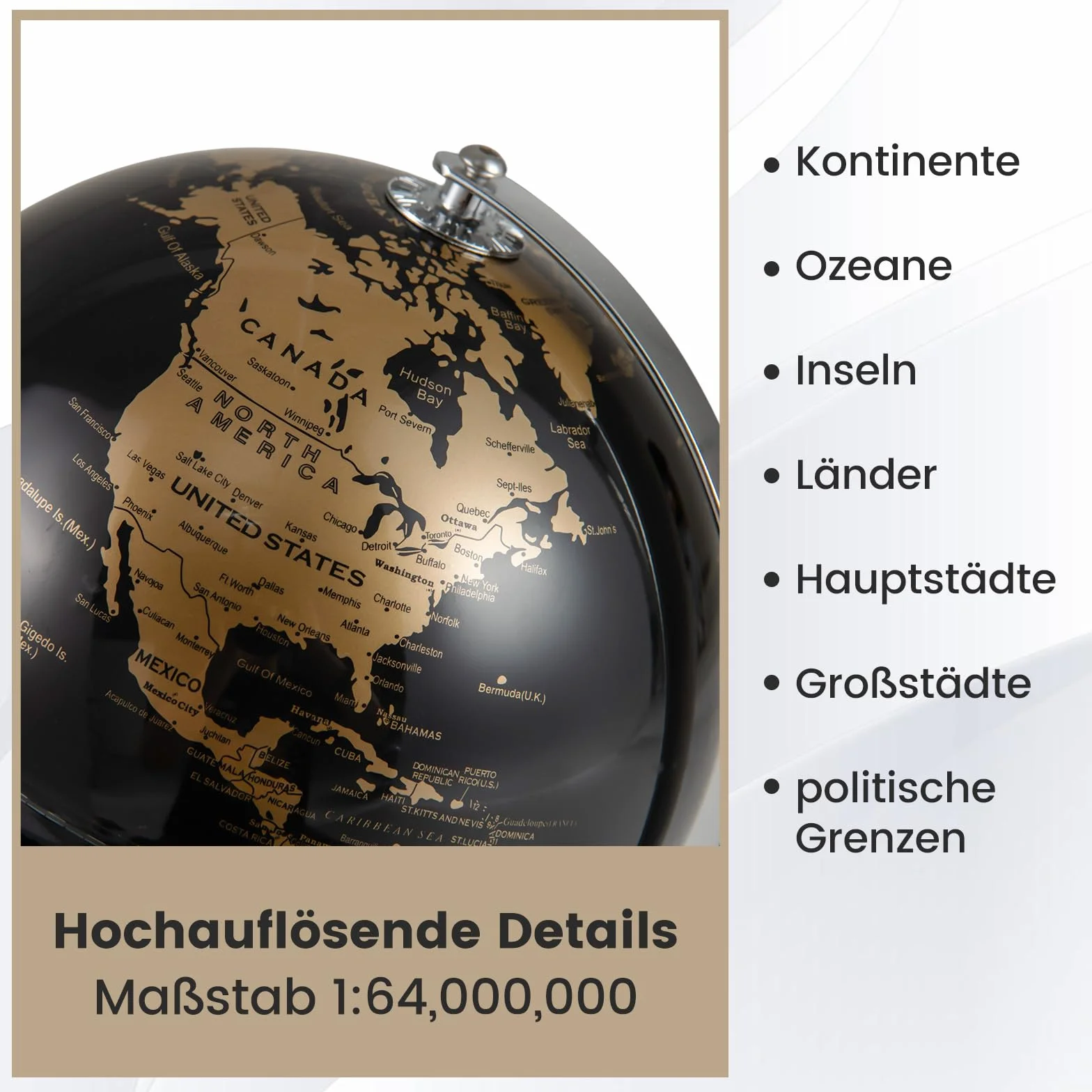COSTWAY Globus 20 cm obracany 360° mapa angielska metalowy stojak edukacyjny geograficzny