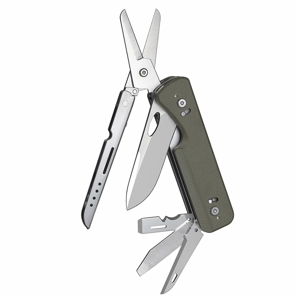 ROXON S505G Flex Shears - modułowe narzędzie wielofunkcyjne z mocnymi, dużymi nożyczkami – wymienne ostrze BA01-BA17 i wymienne narzędzia FT01-FT12 (zielone)