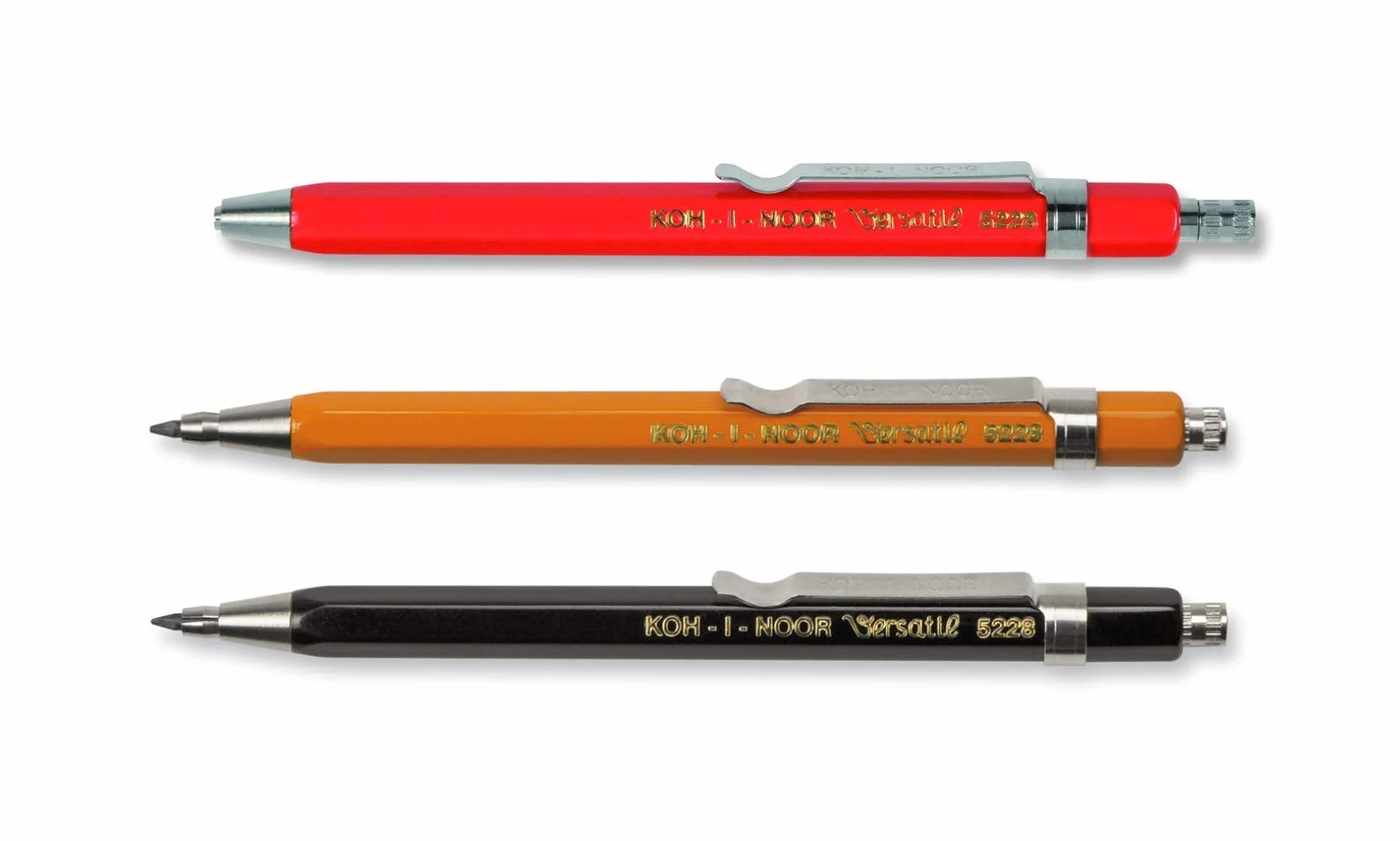 KOH-I-NOOR Versatil 5228 metalowy ołówek, warianty kolorystyczne Rot+Gelb+Schwarz