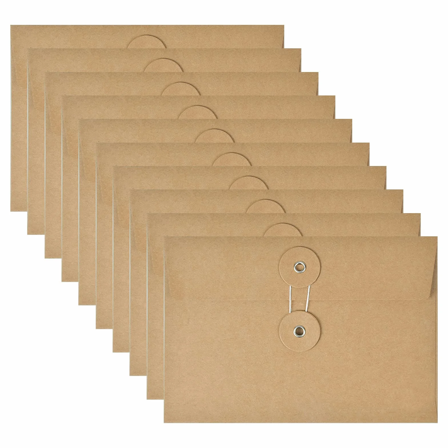 10 sztuk torebek na dokumenty z papieru kraft, koperty na dokumenty z tektury, brązowe teczki z uszczelką owijającą, małe koperty kraft do biura, szkoły, domu, rachunków, paragonów, kartek z