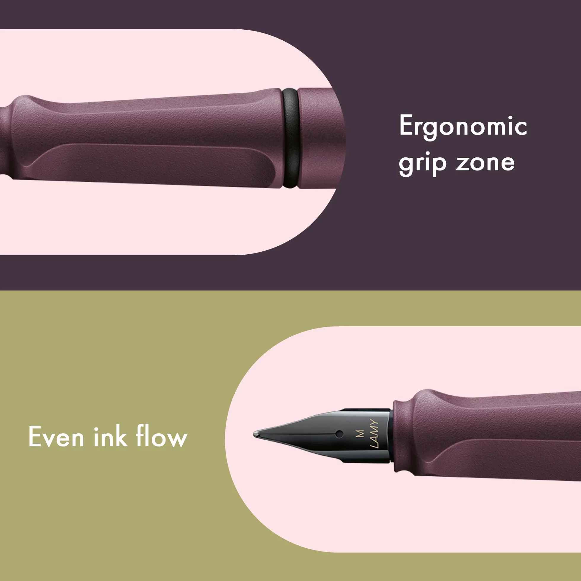 Lamy safari scarlet pióro wieczne z ergonomicznym uchwytem i polerowaną stalówką stalową o szerokości kreski F – wytrzymałe tworzywo sztuczne ASA – w zestawie wkład atramentowy T 10 niebieski – dla