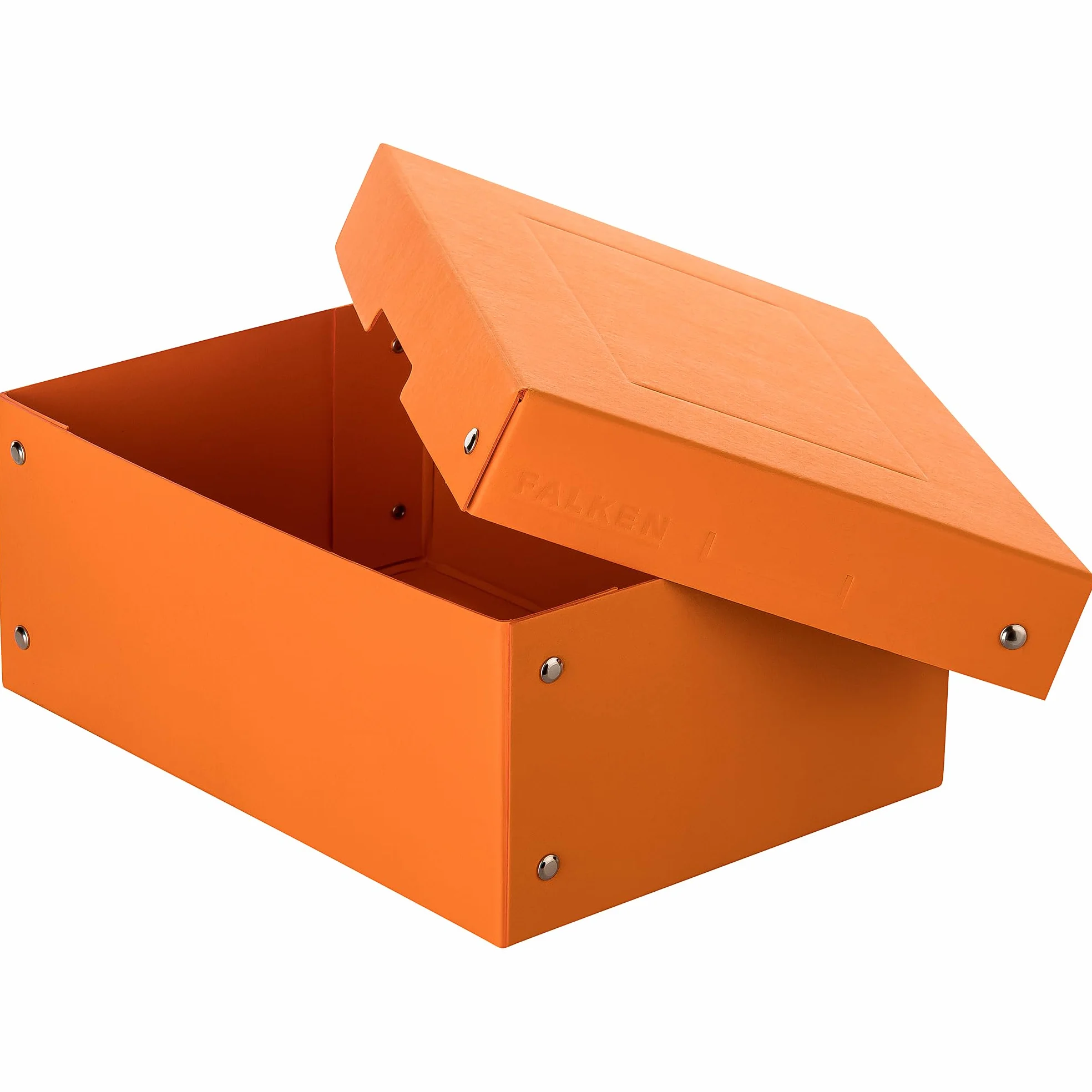 Oryginalny Falken PureBox Pastel. Made in Germany. 100 mm wysokości DIN A5 pomarańczowy. Pudełko do przechowywania z pokrywką ze stabilnego kartonu wegańskie pudełko prezentowe pudełko transportowe