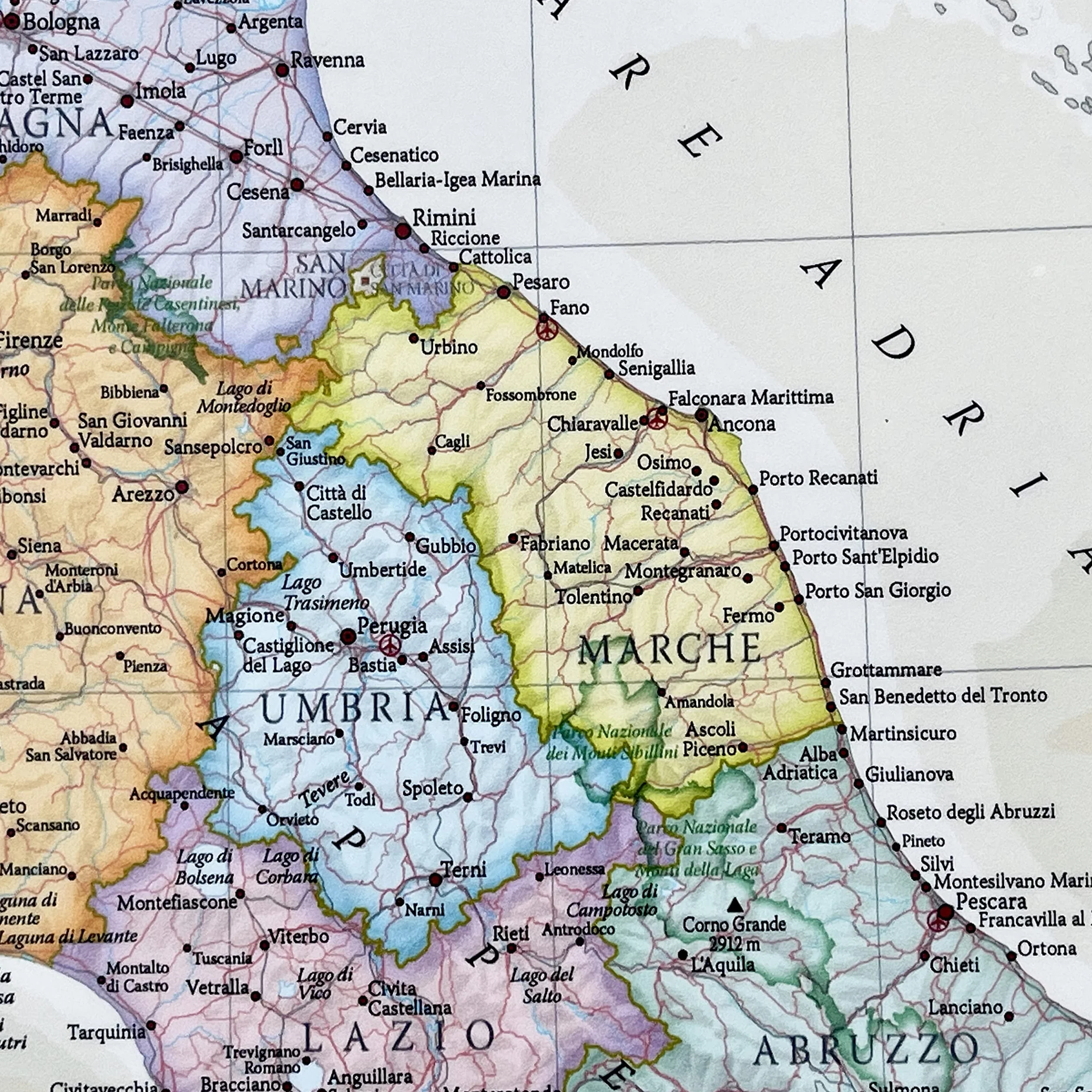 Maps International Ścienna mapa Włoch, klasyczny plakat, 59 x 42 cm