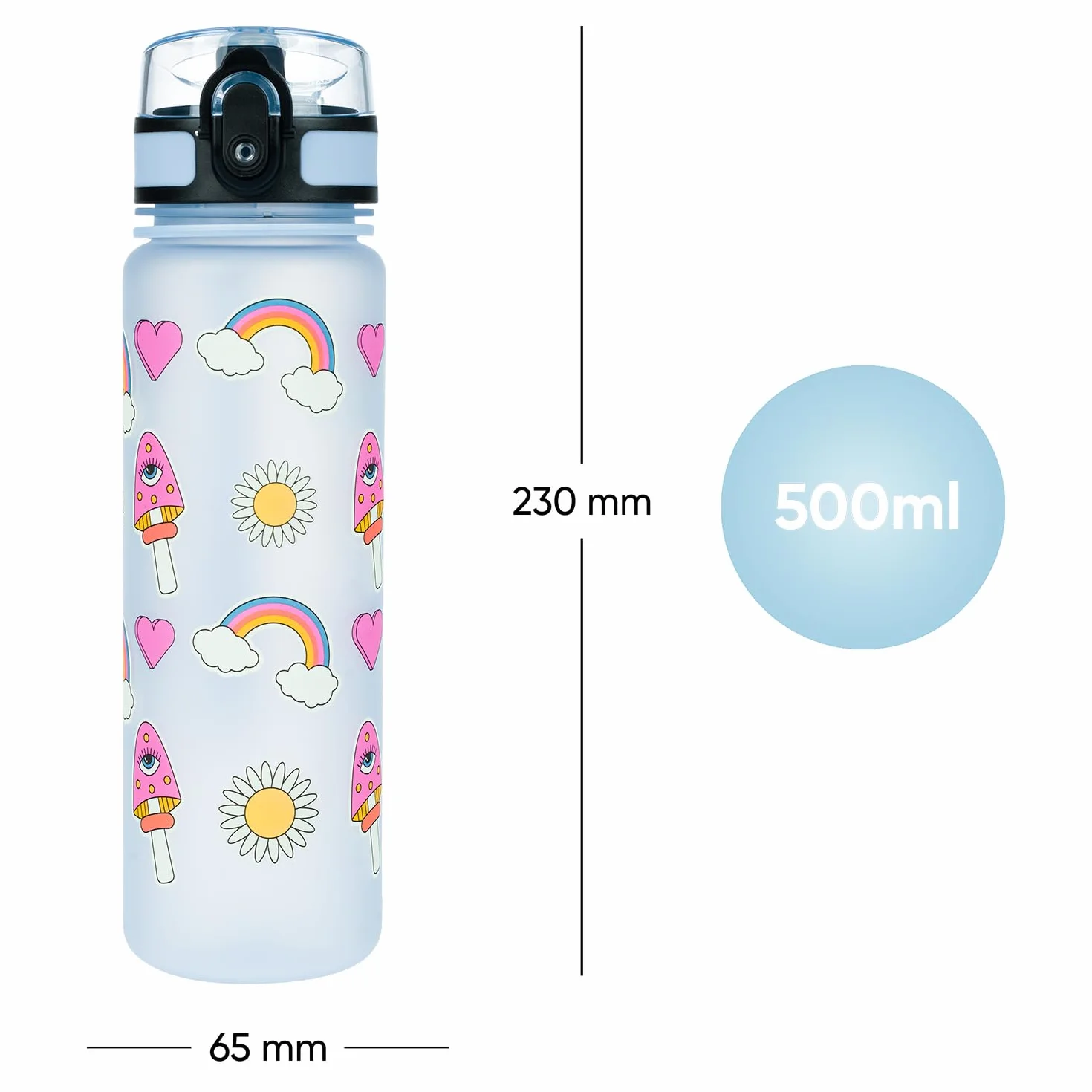 Baagl butelka dla dzieci z tritanu 500 ml szczelna na wodę do szkoły i sportu